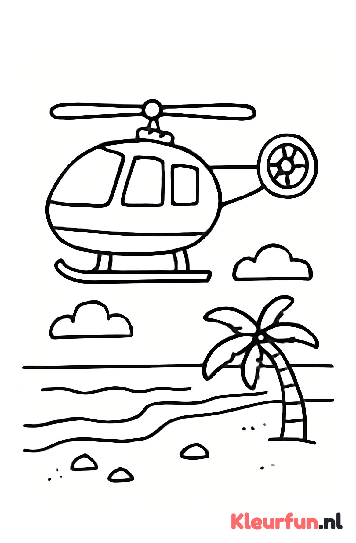 Helikopter boven strand