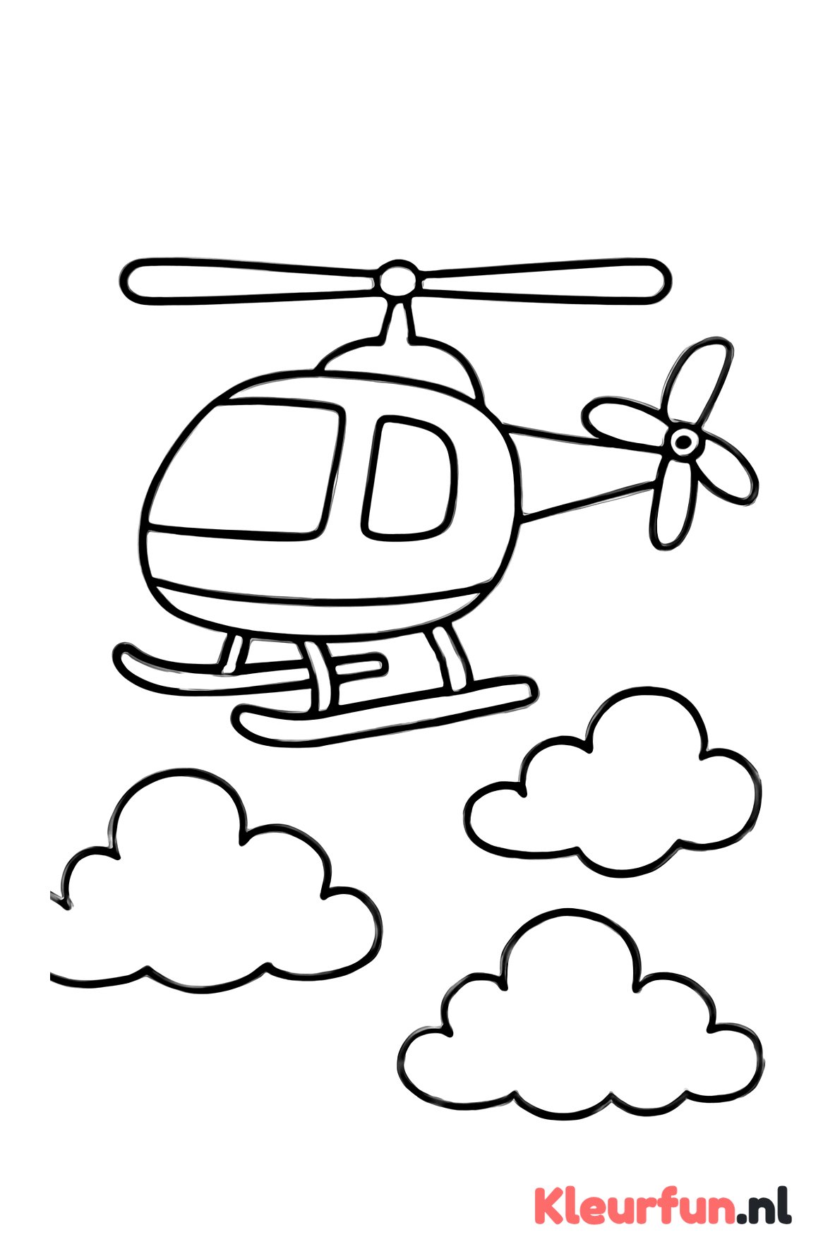 Helikopter boven de wolken