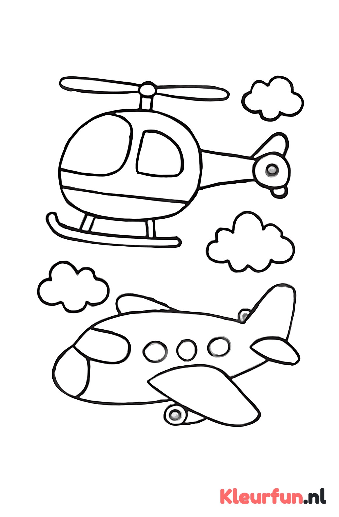 Helikopter en vliegtuig samen