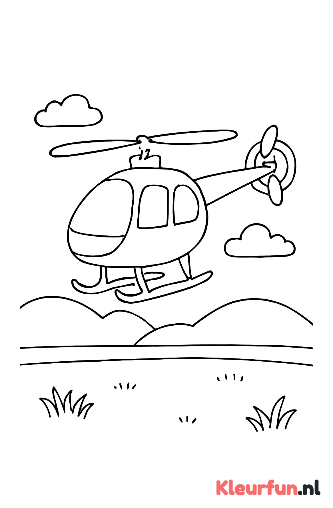 Helikopter laag boven veld