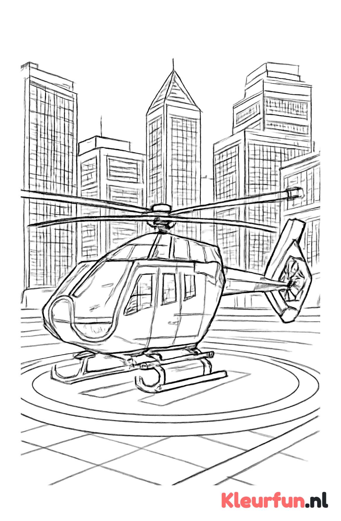 Helikopter op stedelijk platform