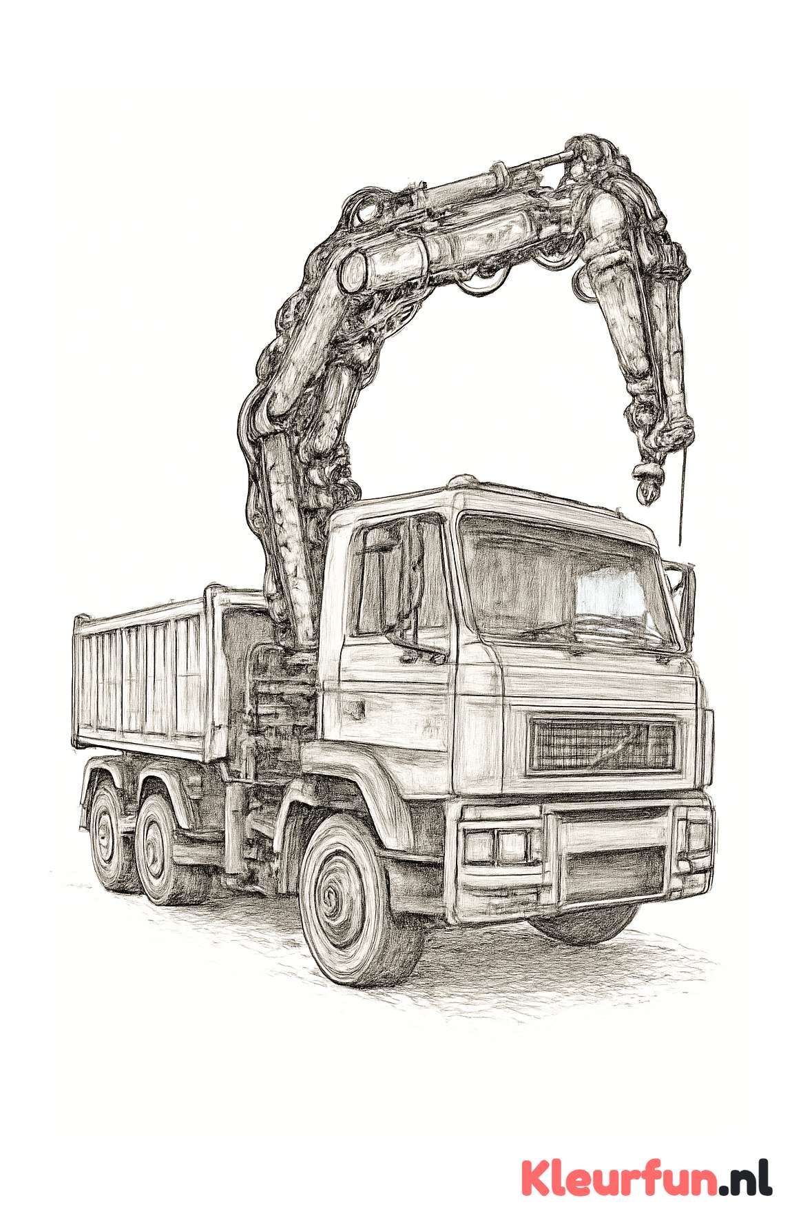 Vrachtwagen met hydraulische kraan