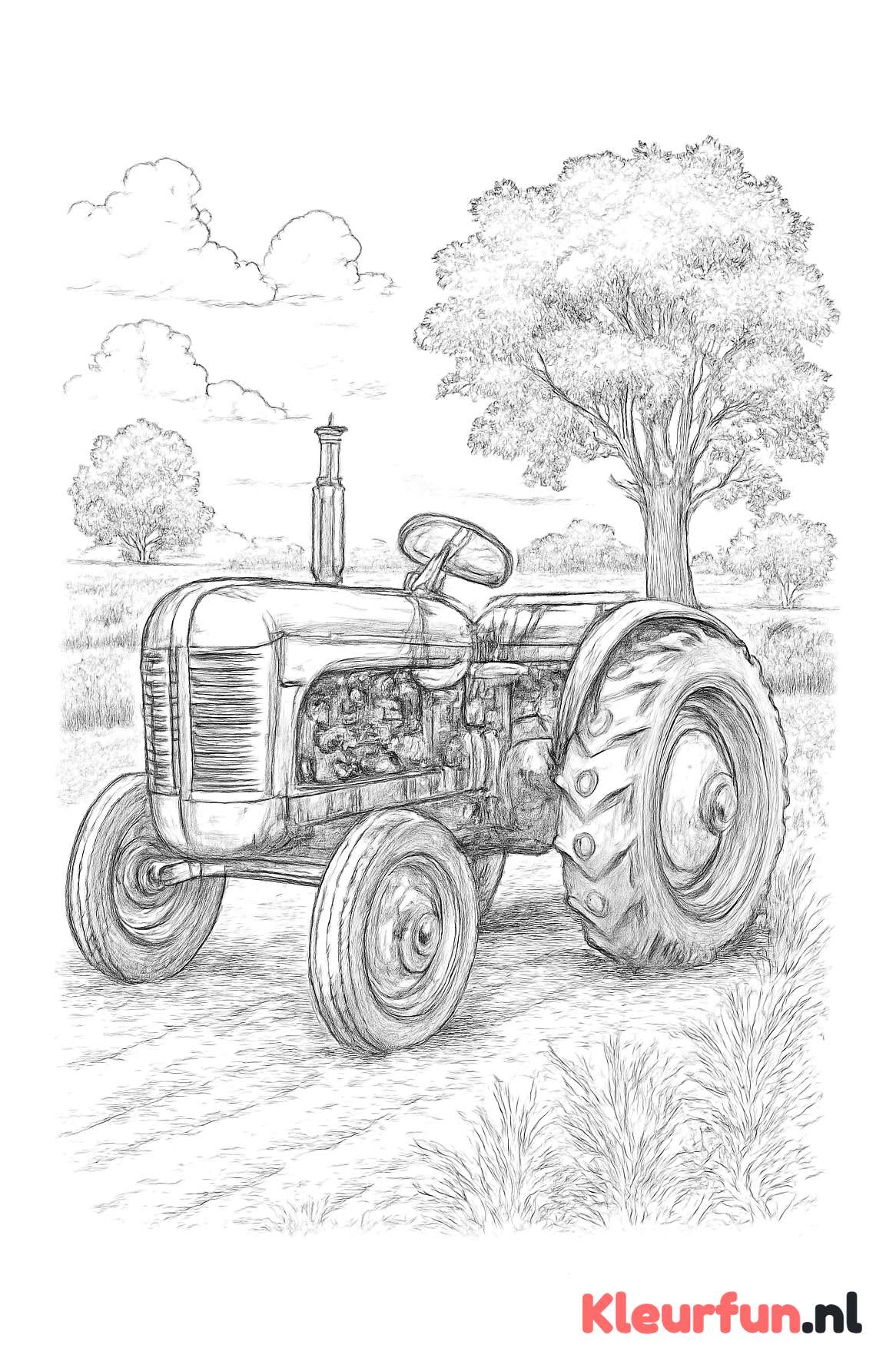 Klassieke tractor met veel details