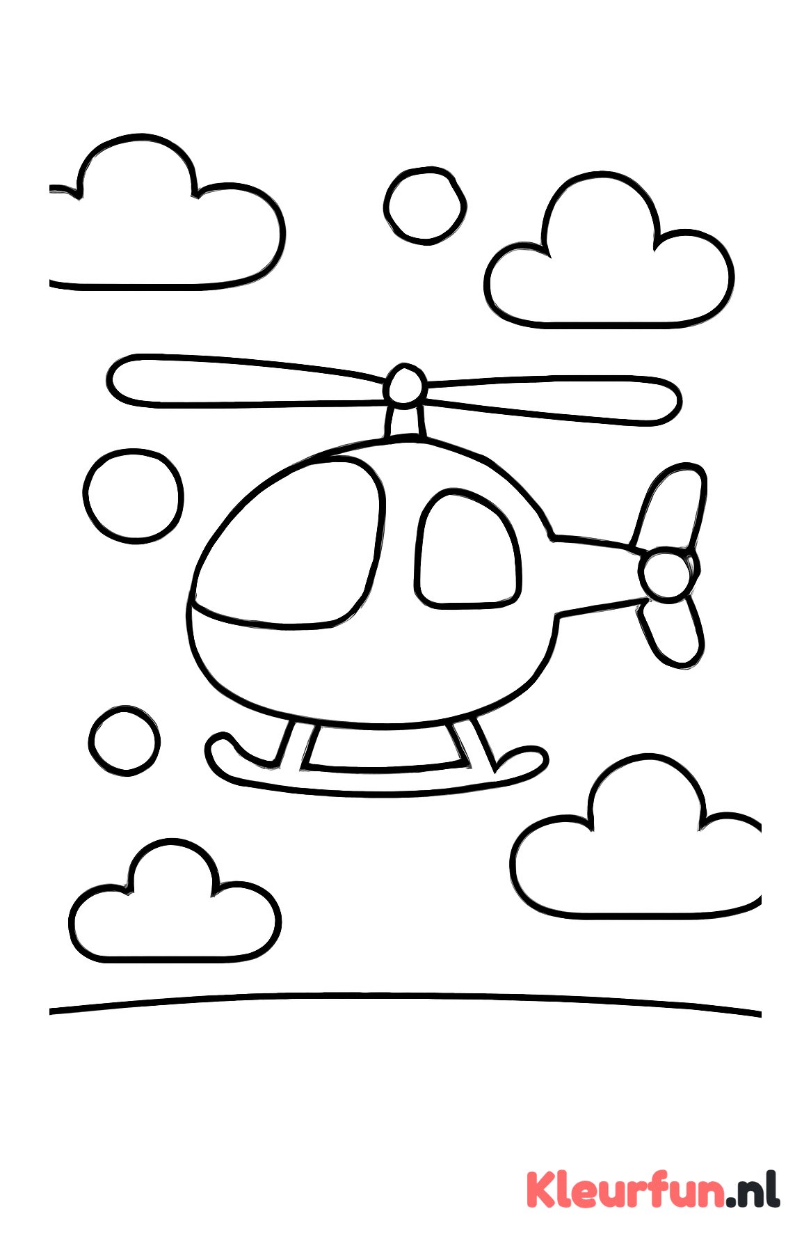 Kleine helikopter vliegt