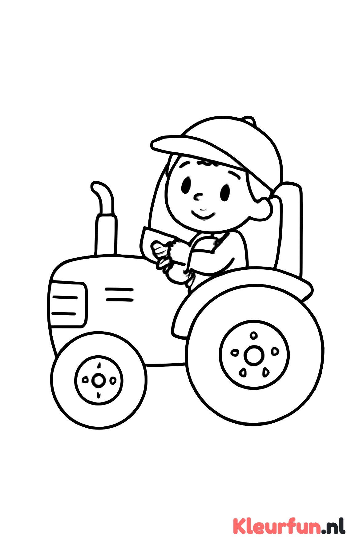 Kleine tractor met kind