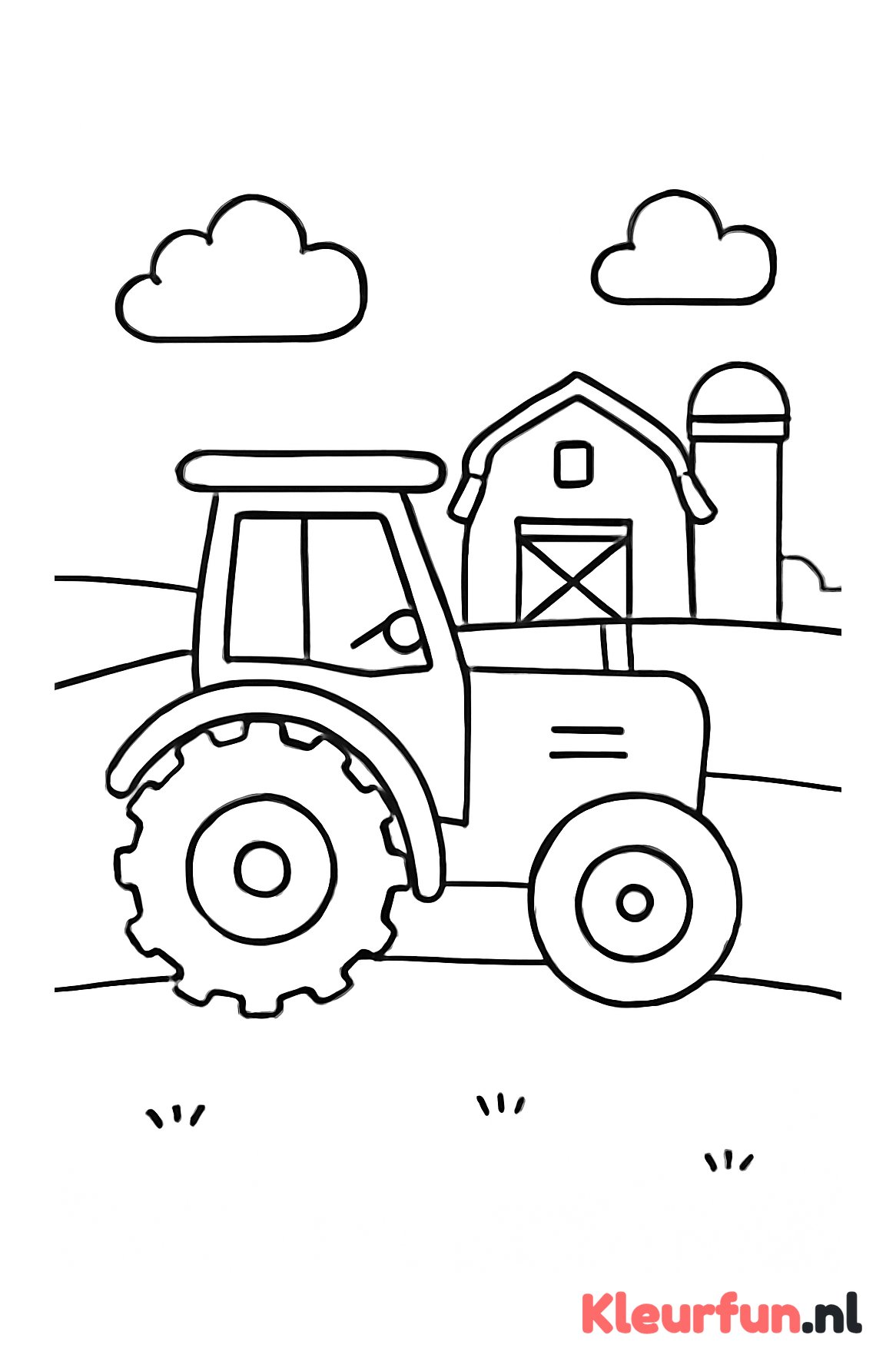 Kleine trekker op boerderij