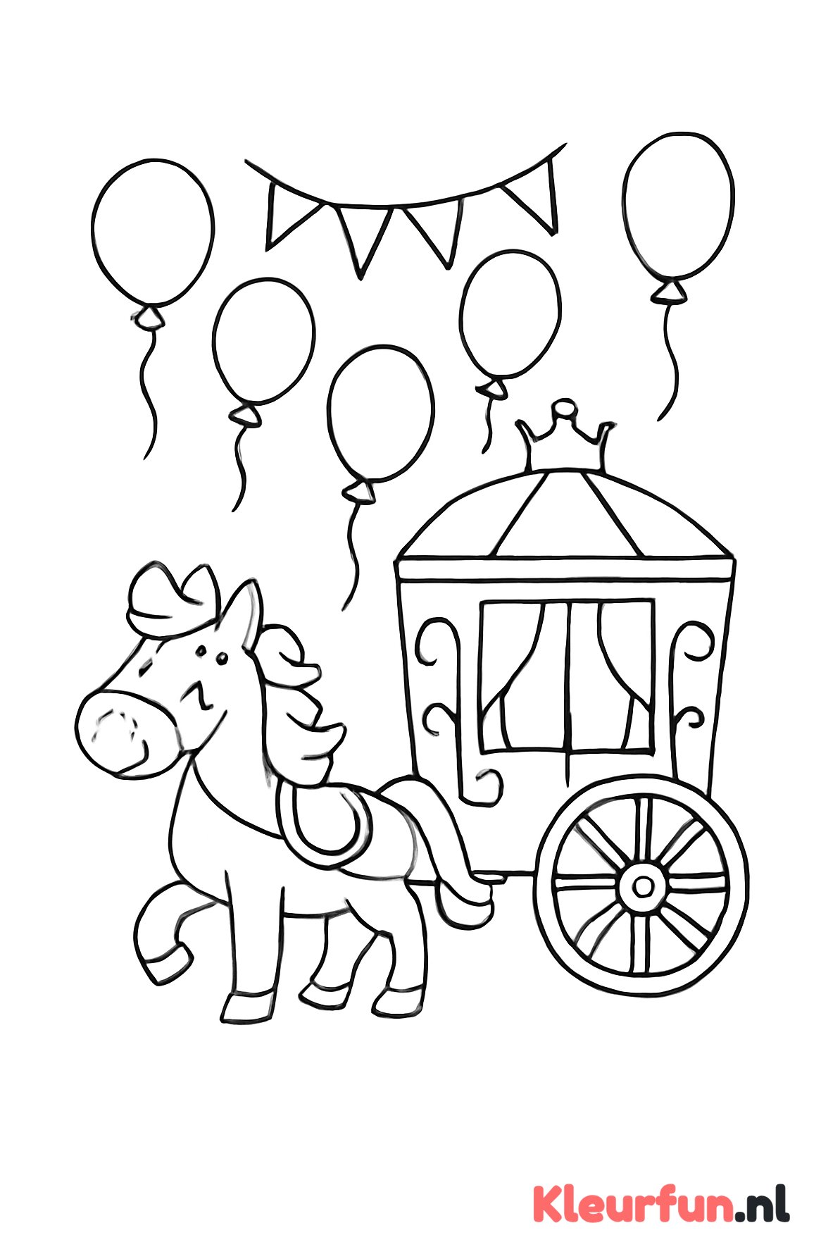 Koets met feestballonnen