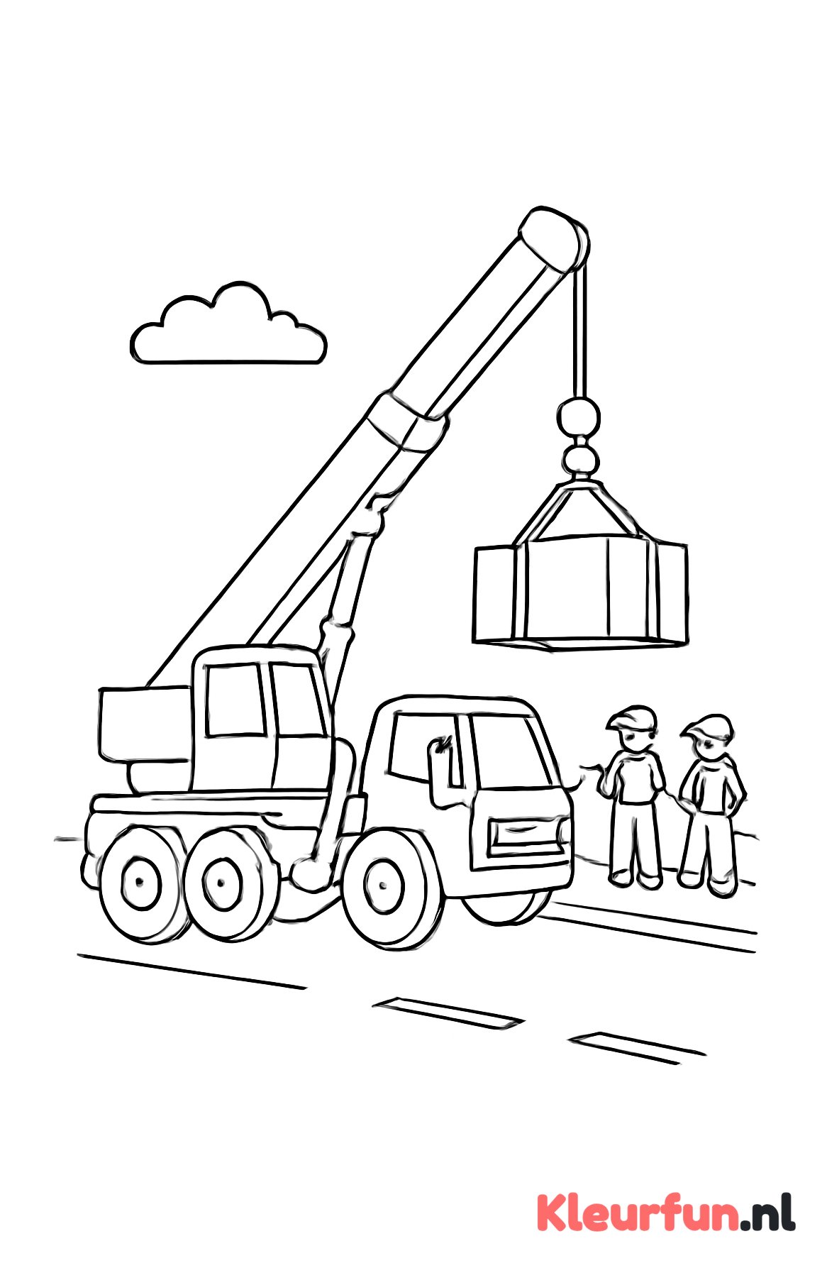 Kraanwagen bij de weg