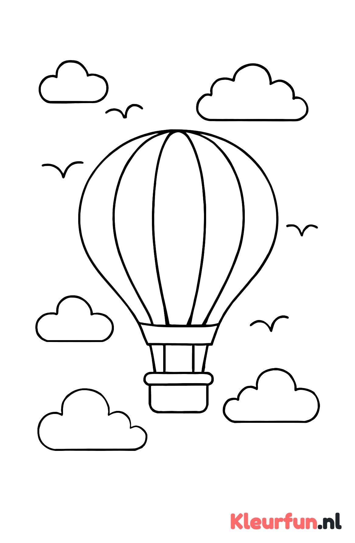 Luchtballon hoog in de lucht