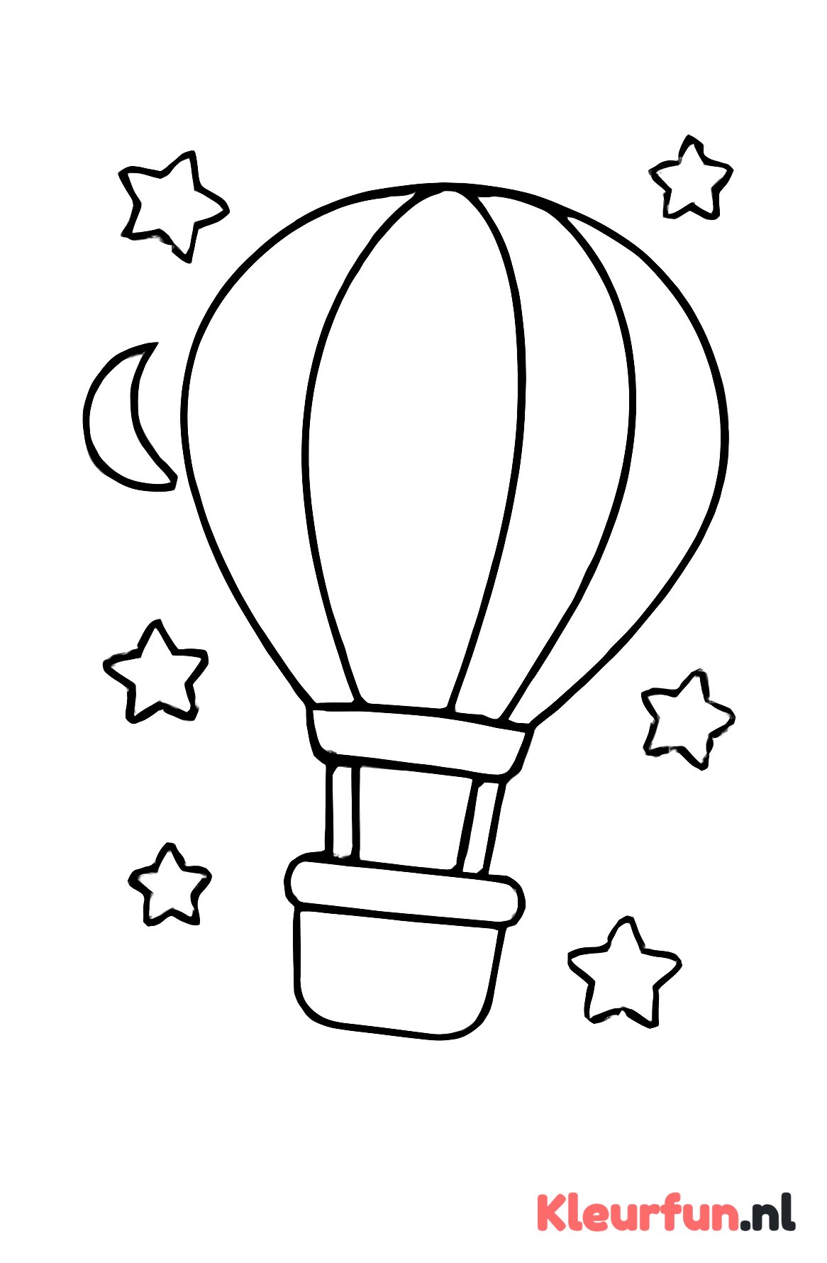 Luchtballon opstijgt met maantjes