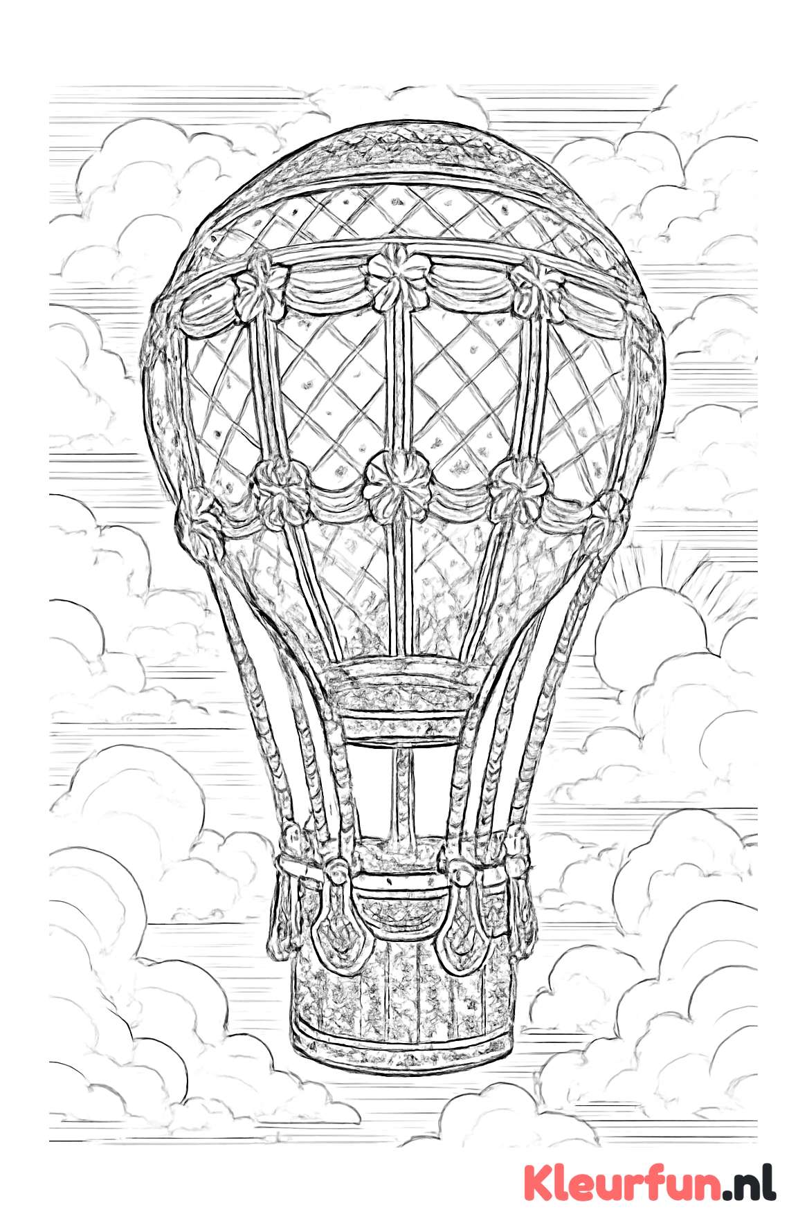 Mandluchtballon met fijne details