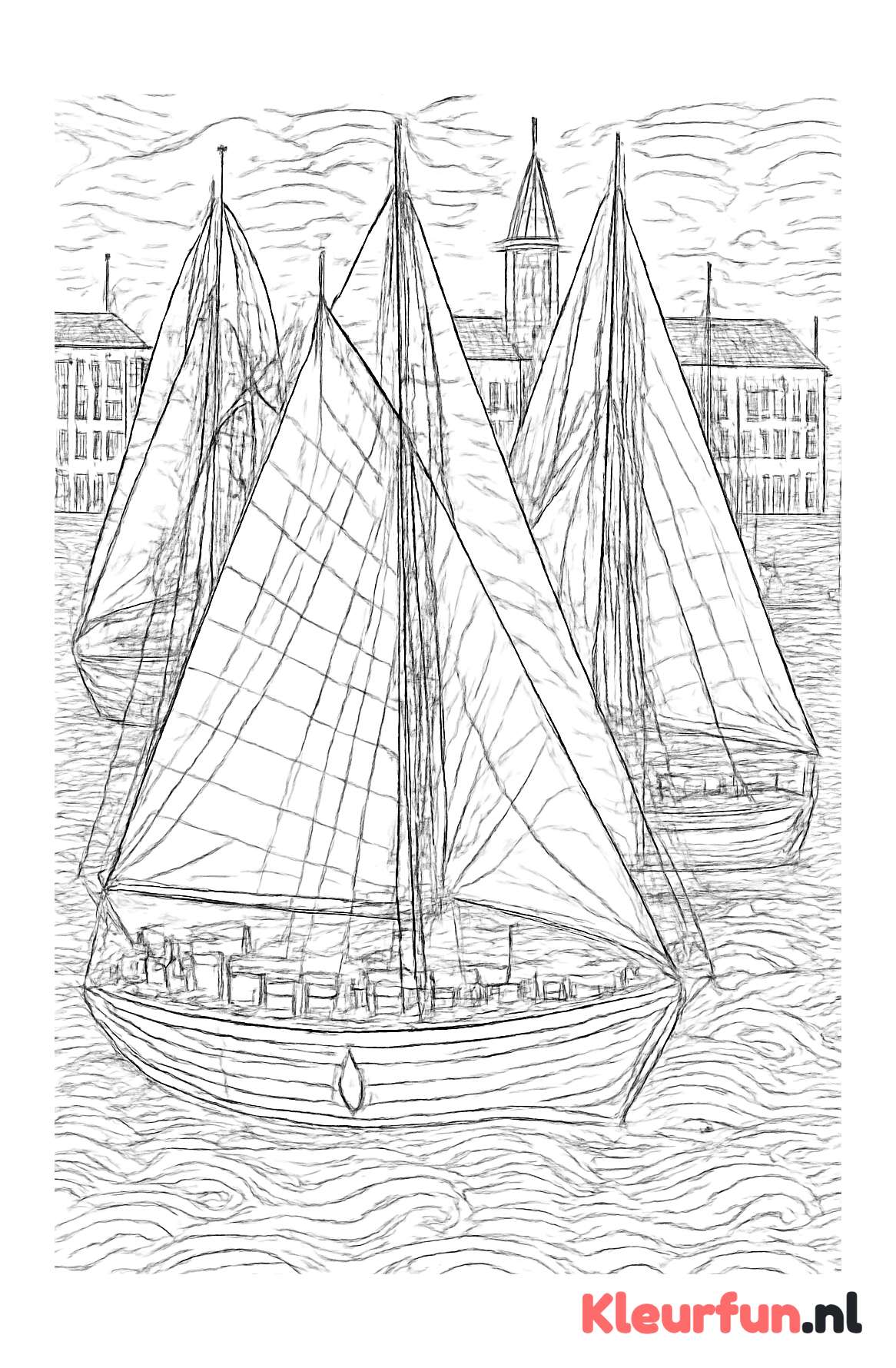 Meerdere Zeilboten in de Haven