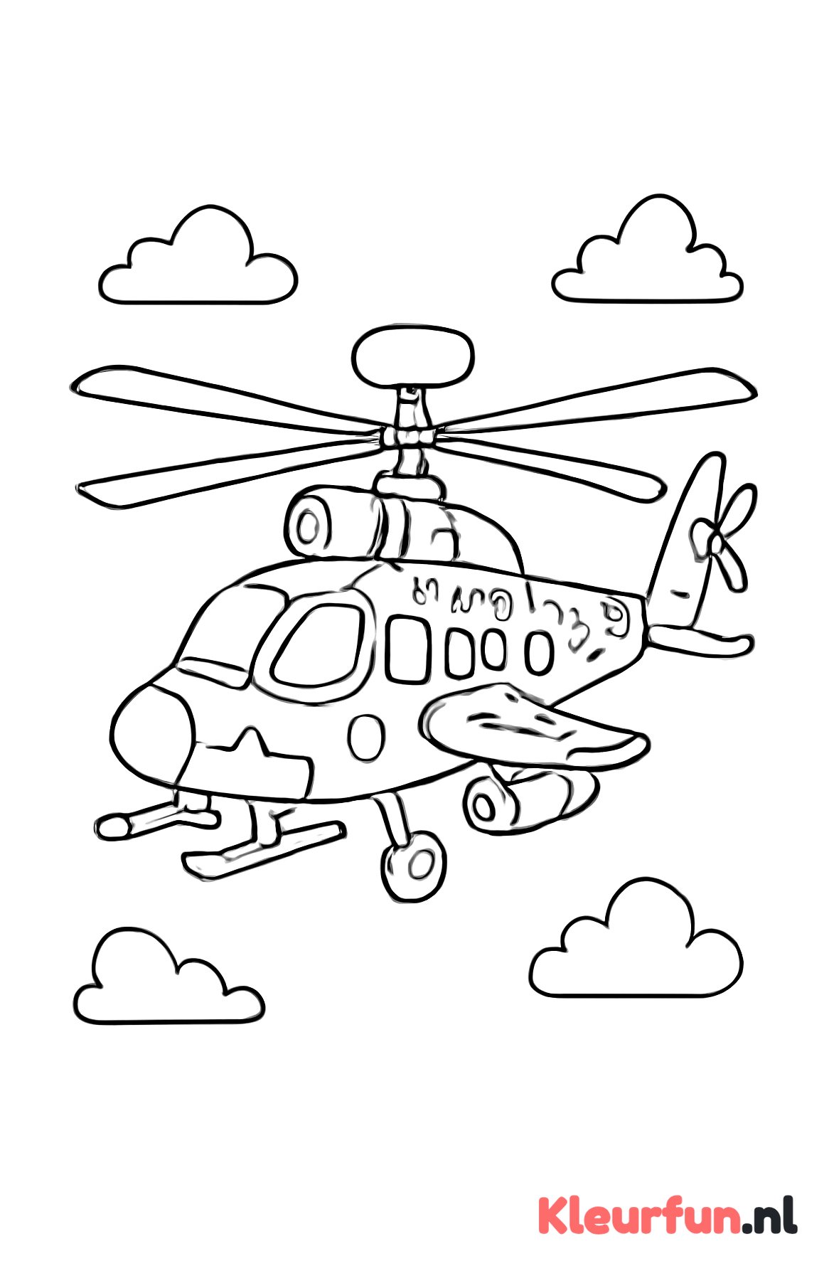 Militaire helikopter in de lucht