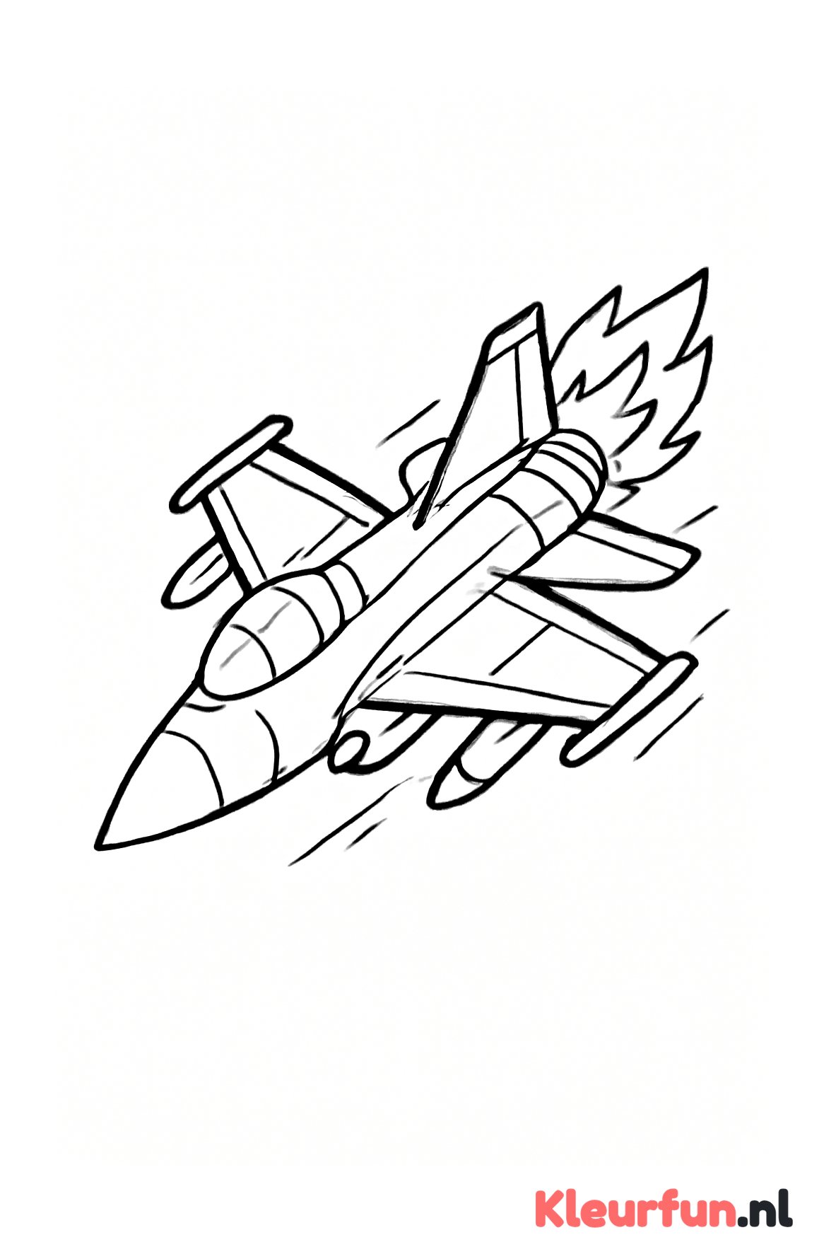 Militaire straaljager in vlucht