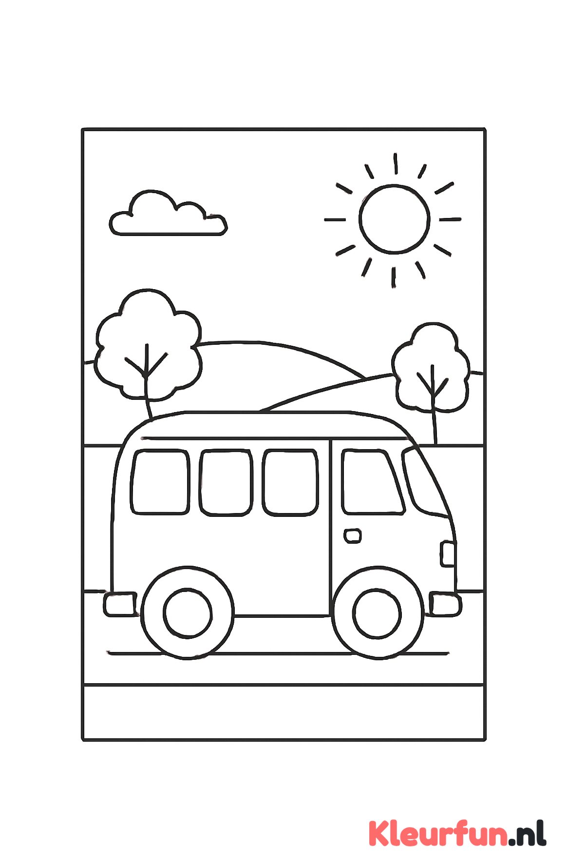 Minibus op de weg