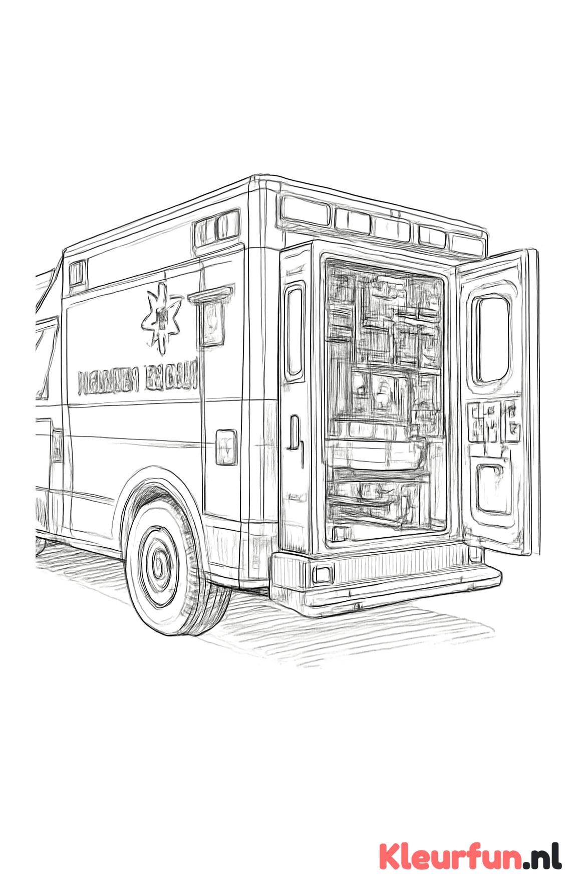 Moderne ambulance met medische apparatuur
