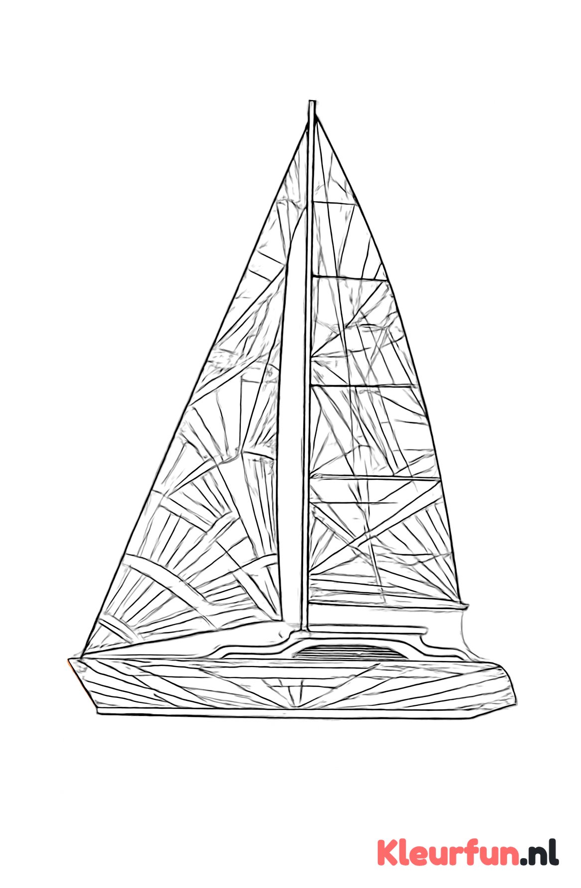 Moderne Zeilboot met Geometrische Lijnen