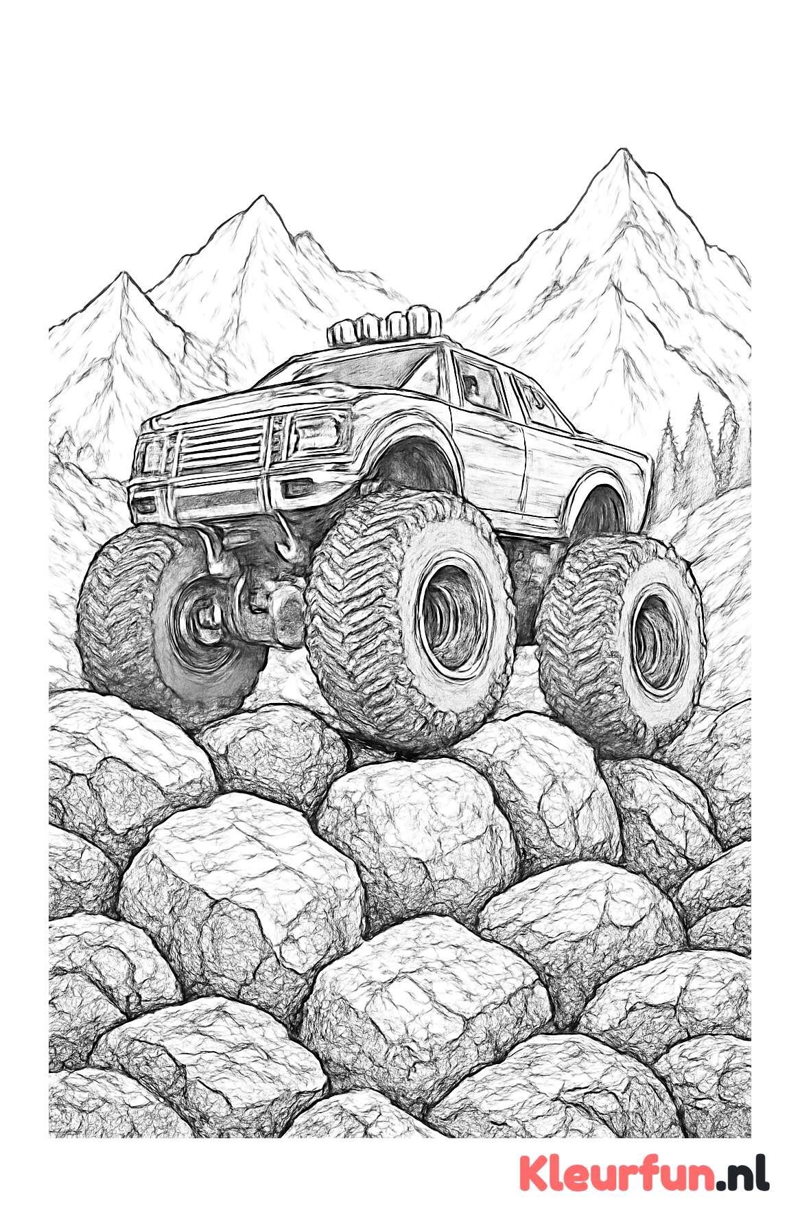 Monstertruck beklimt bergen