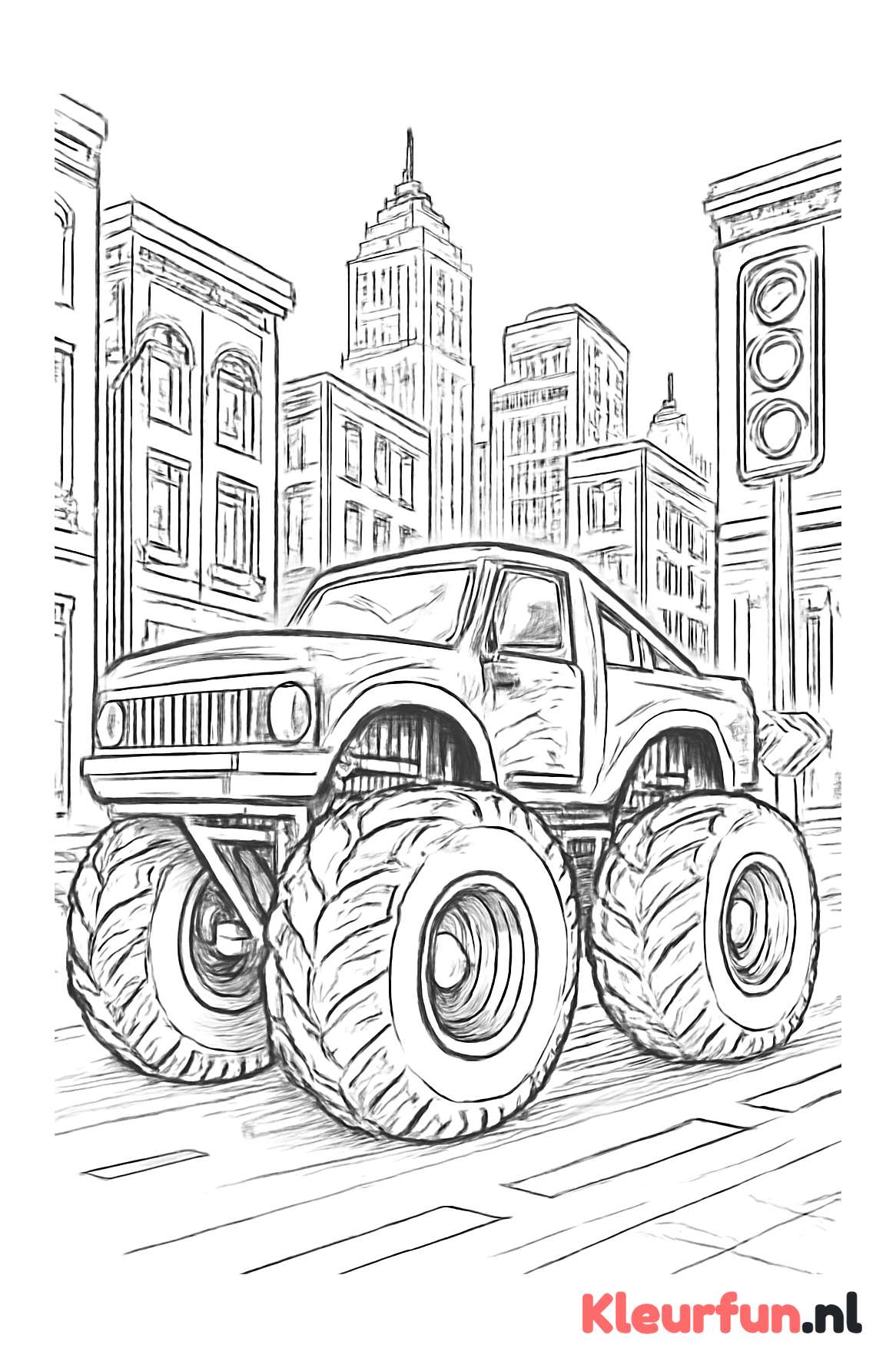 Monstertruck in de stad