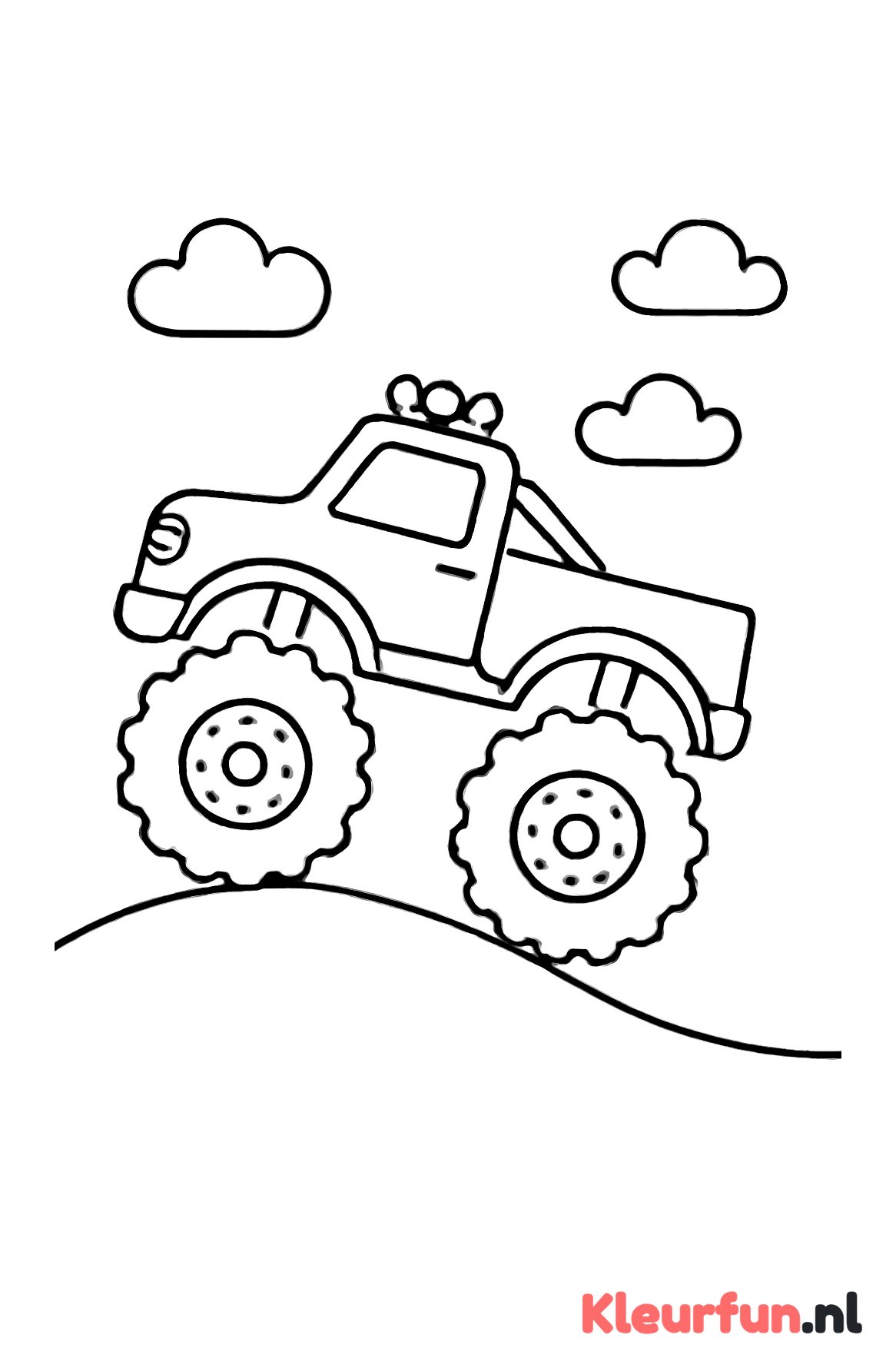 Monstertruck op de heuvel