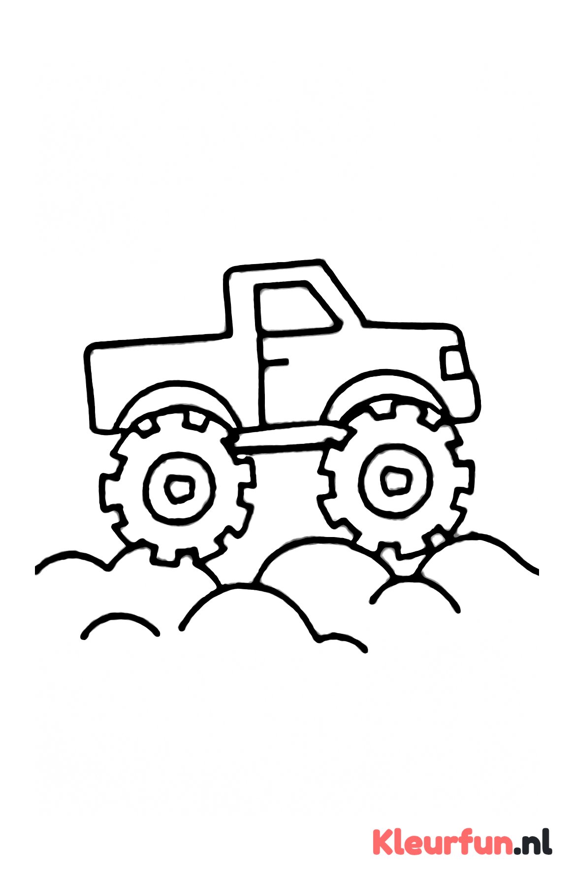 Monstertruck op hobbelige weg