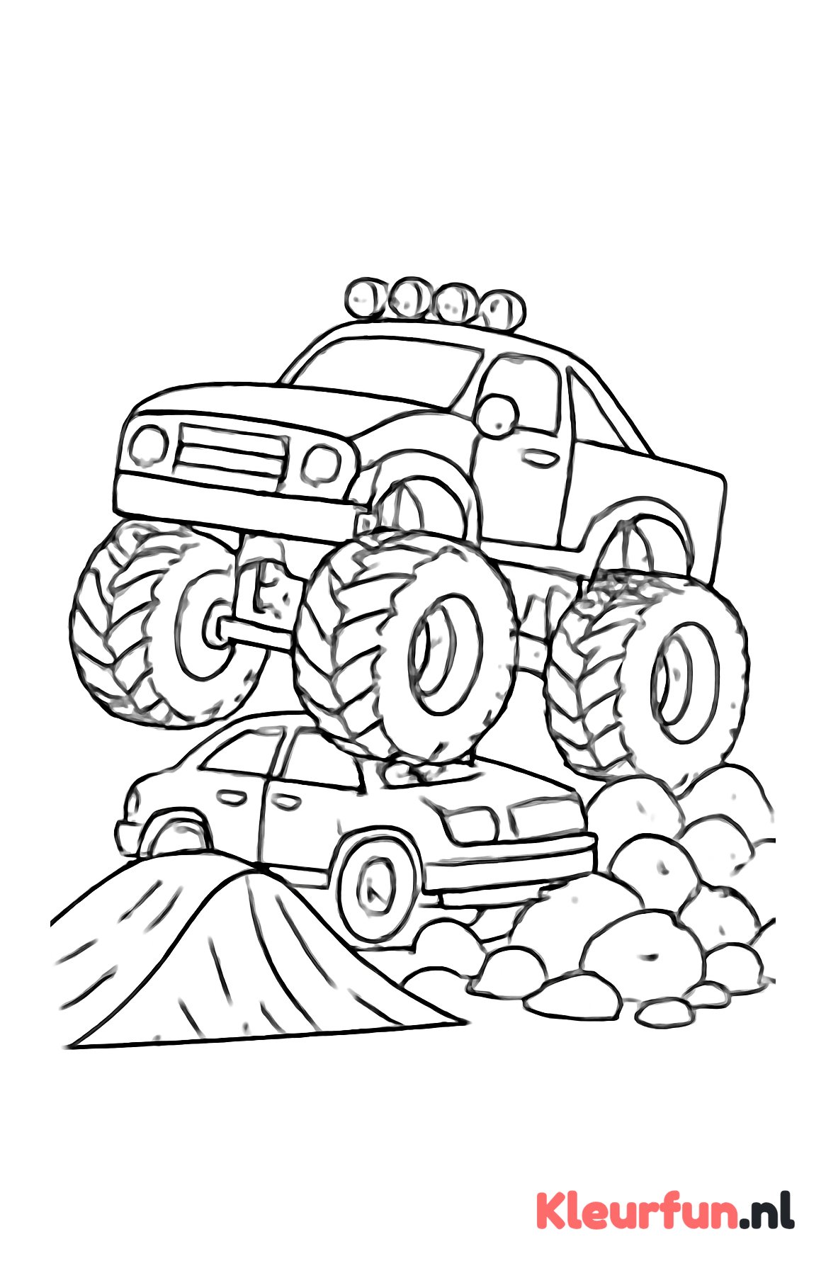 Monstertruck over obstakels