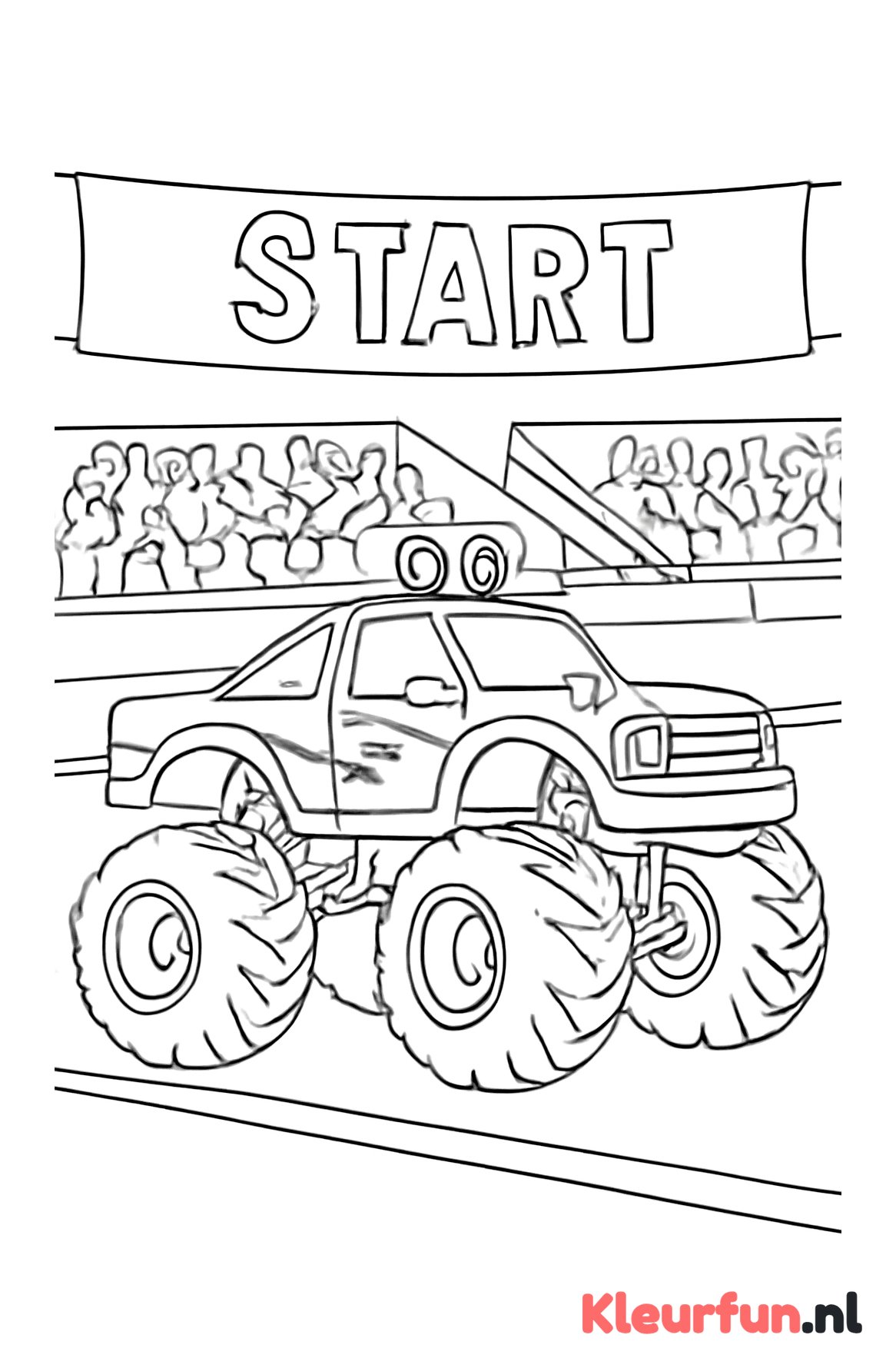 Monstertruck op de racebaan
