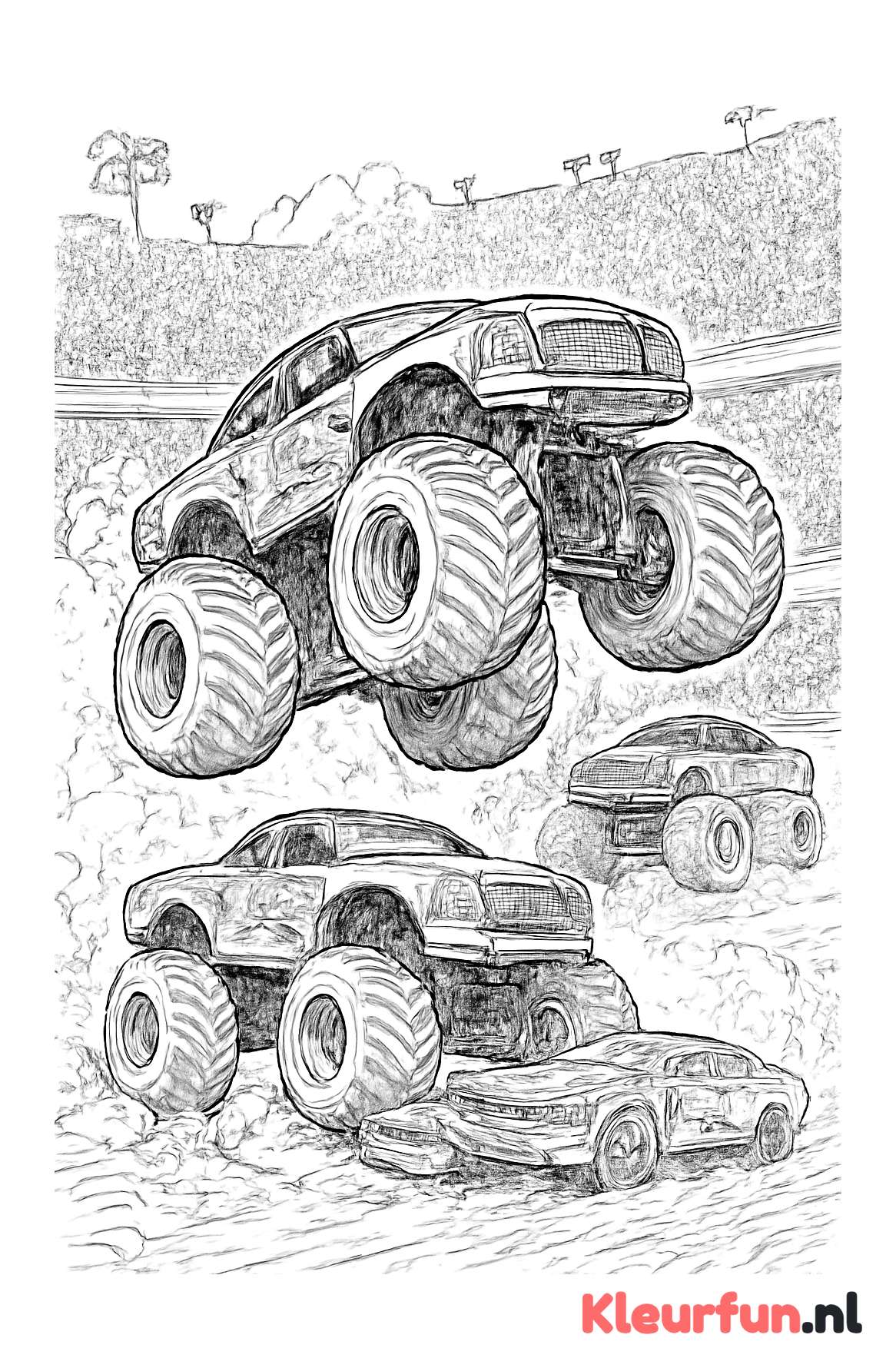 Monstertruck tijdens raceshow