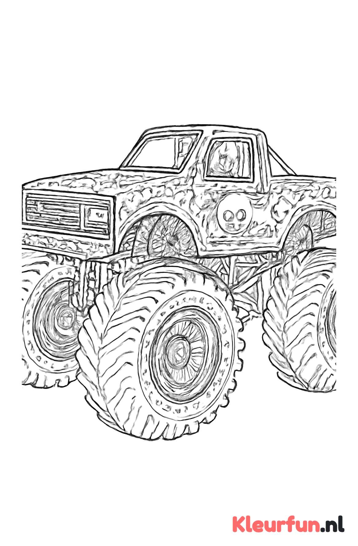 Versierde monstertruck met patroon