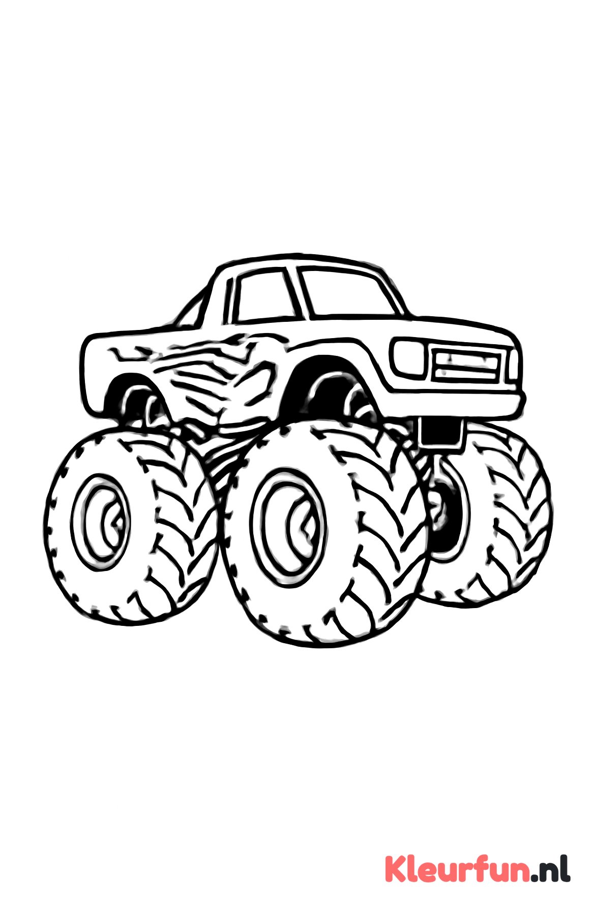 Monstertruck met vuurvlammen