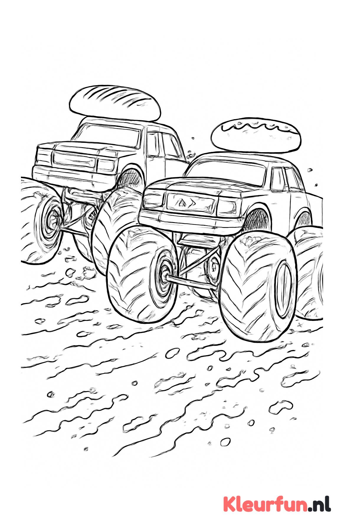 Monstertruck race in de modder