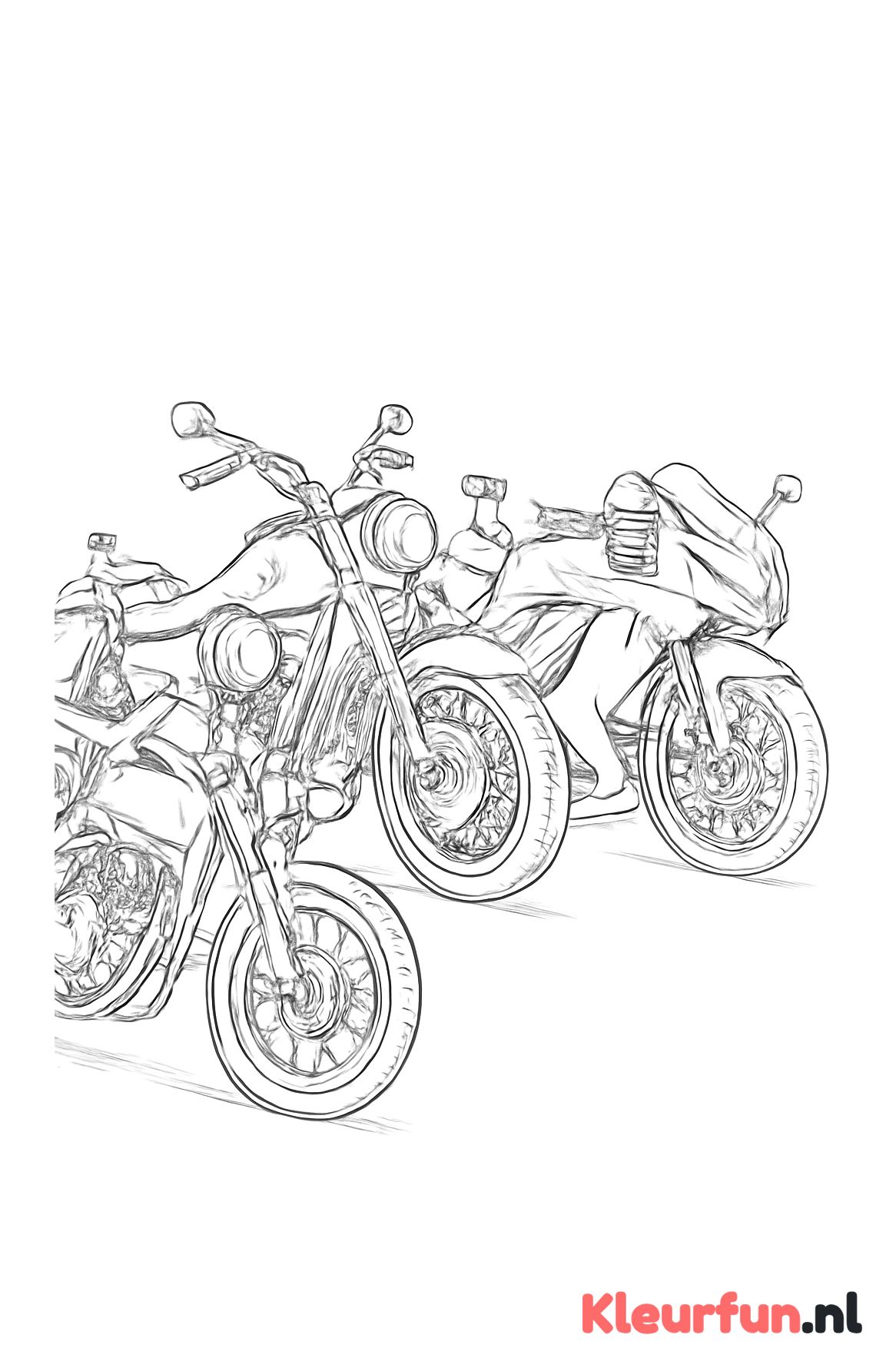 Groep motorfietsen