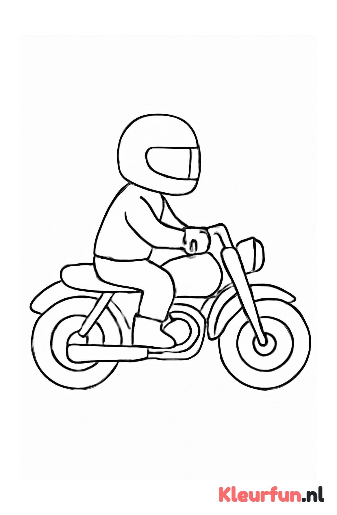 Motor met bestuurder en helm