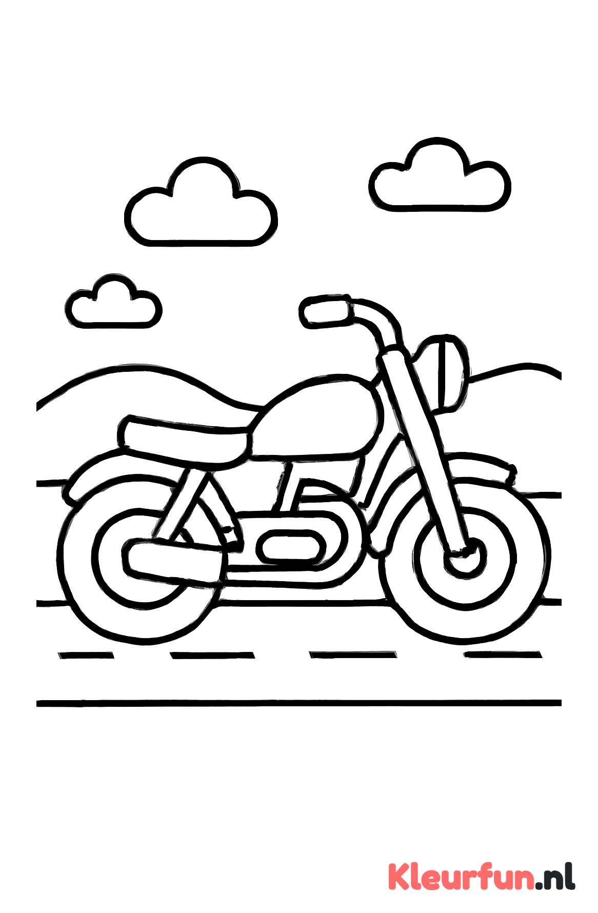 Motor op de weg