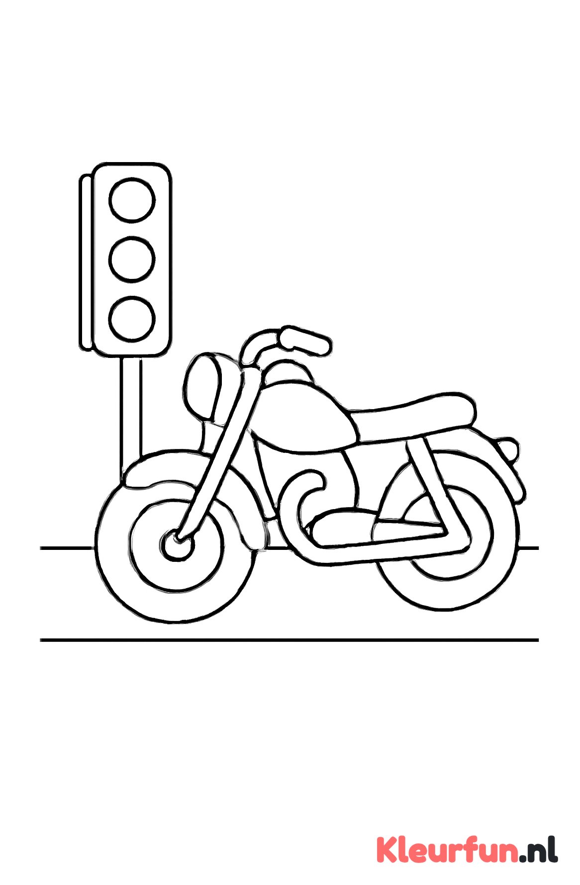 Motor bij verkeerslicht