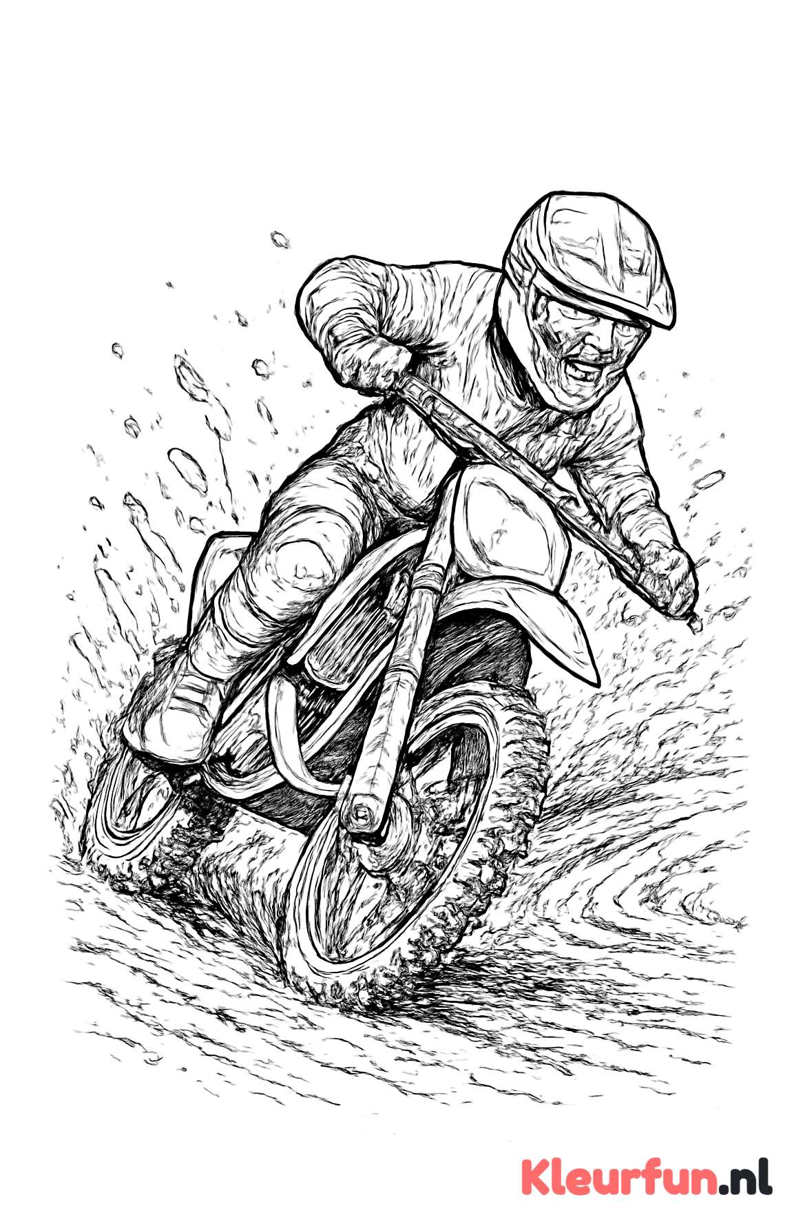 Motorcrosser neemt scherpe bocht