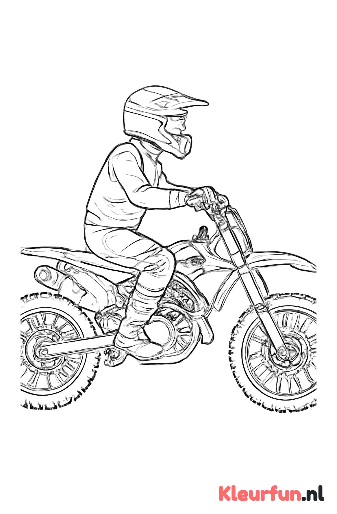 Motorcross machine met technische details