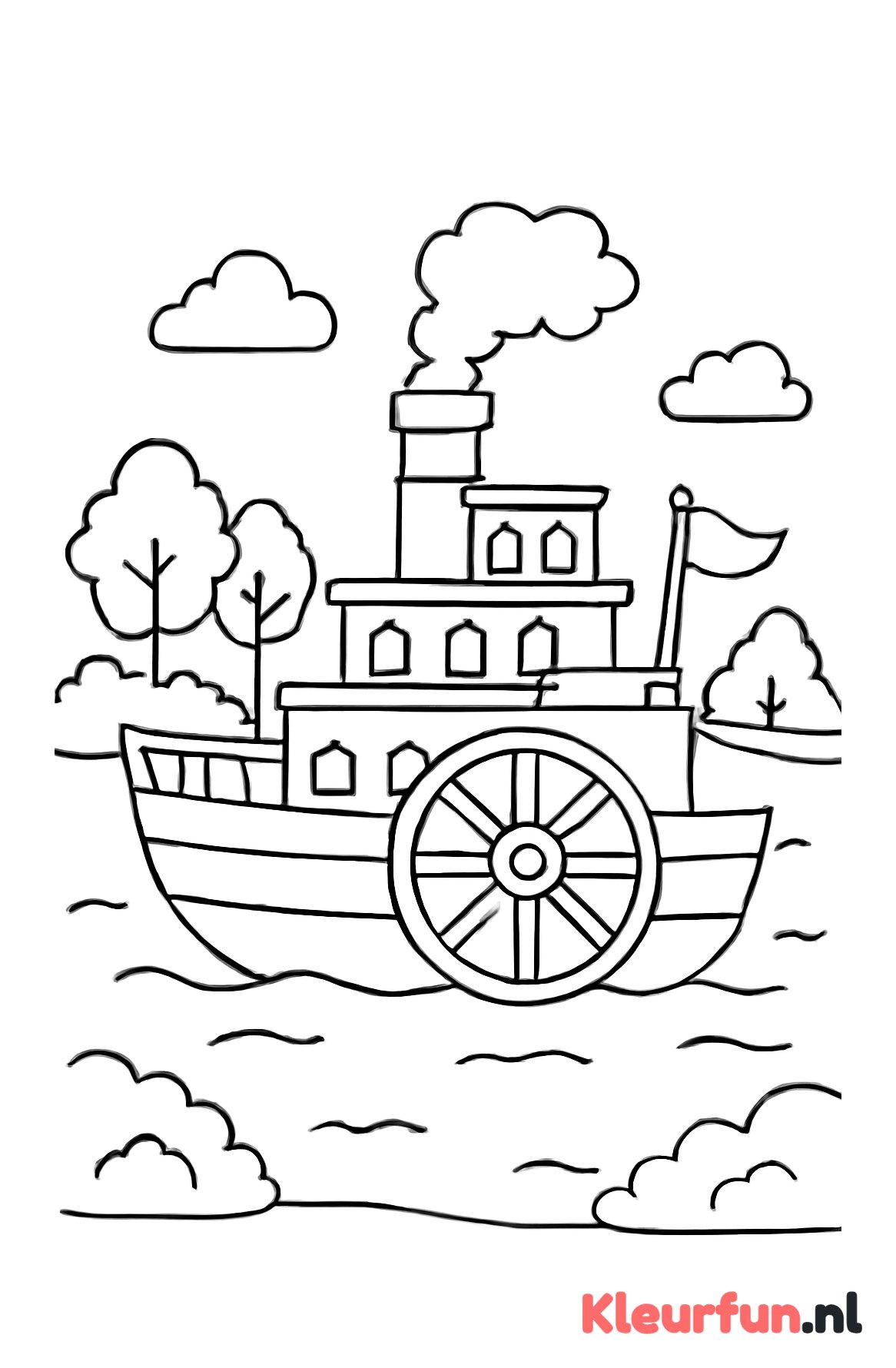 Nostalgische stoomboot met wielen