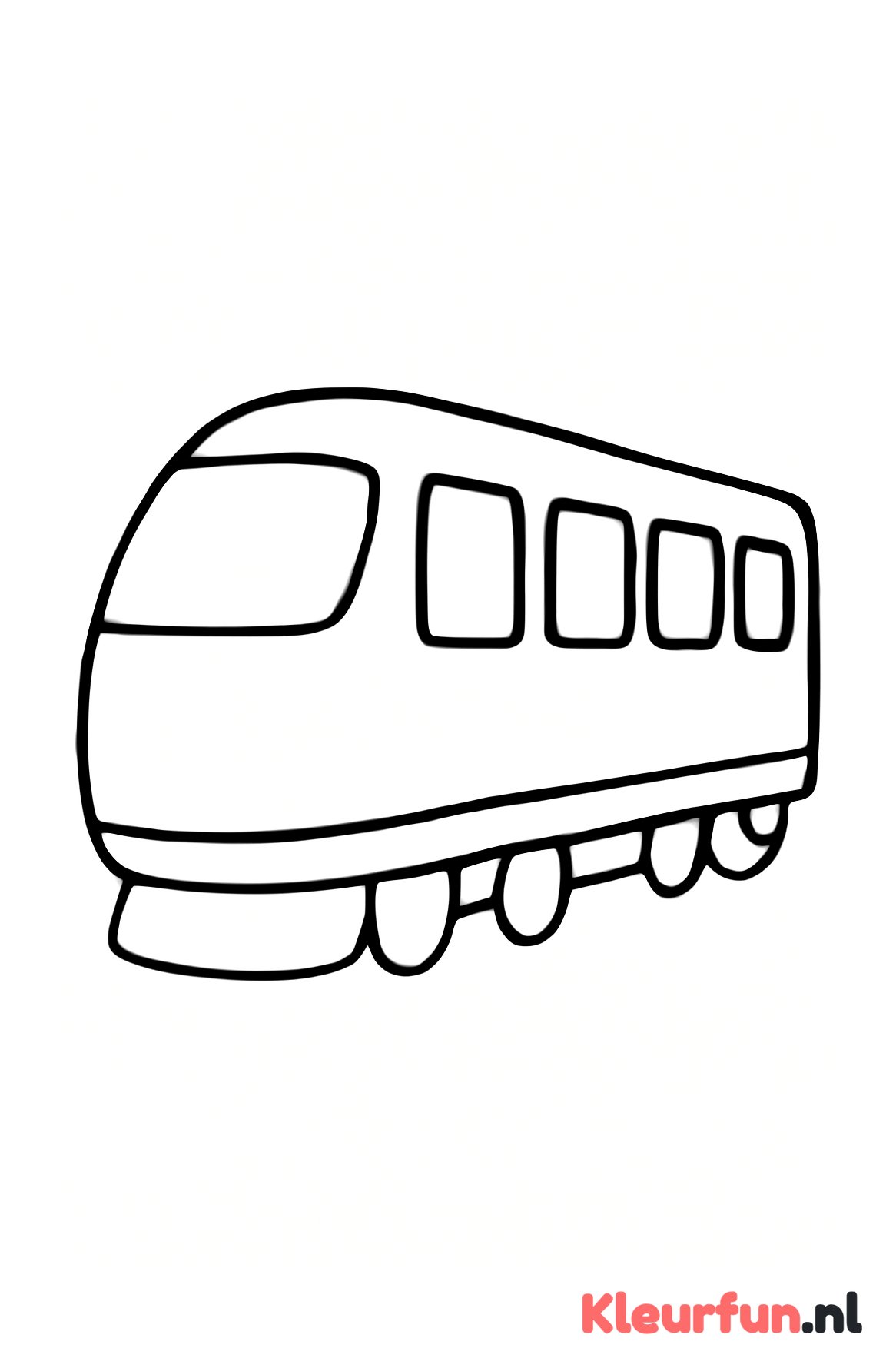 Eenvoudige NS trein kleurplaat