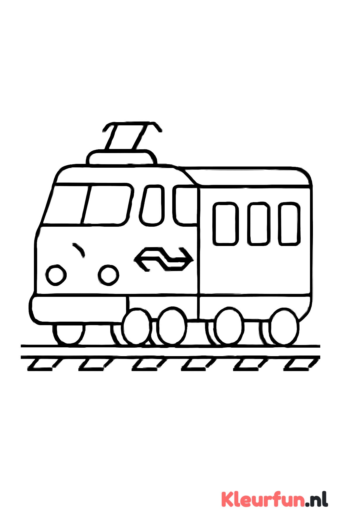 NS trein op spoor kleurplaat