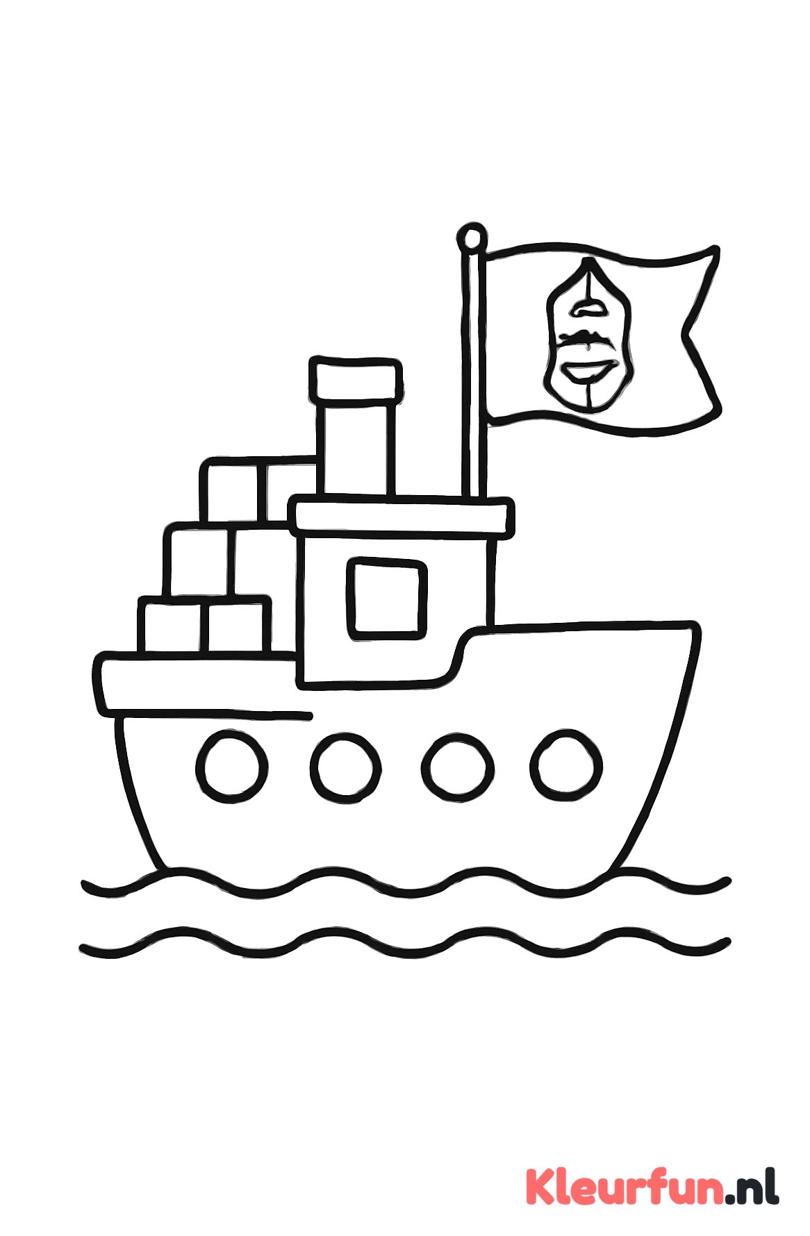 Pakjesboot met Sinterklaas vlag