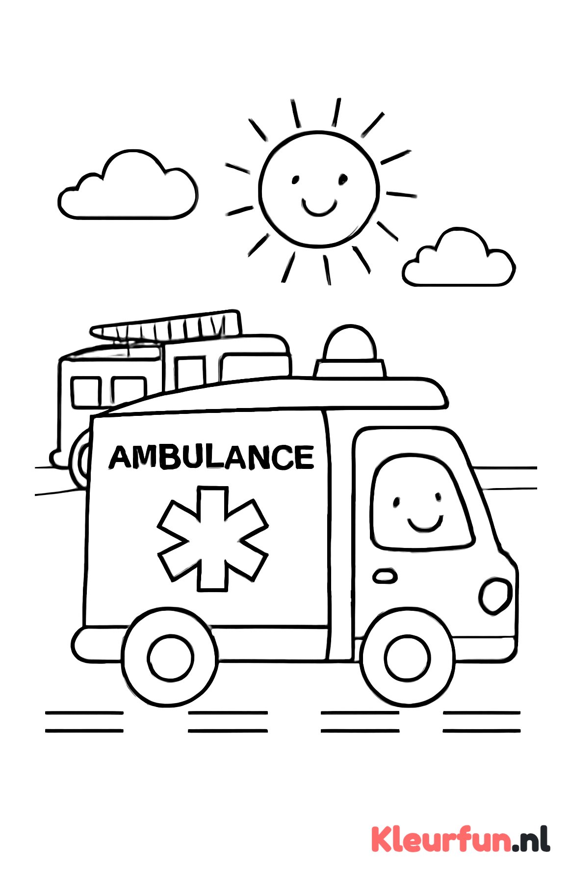 Parade met ambulance