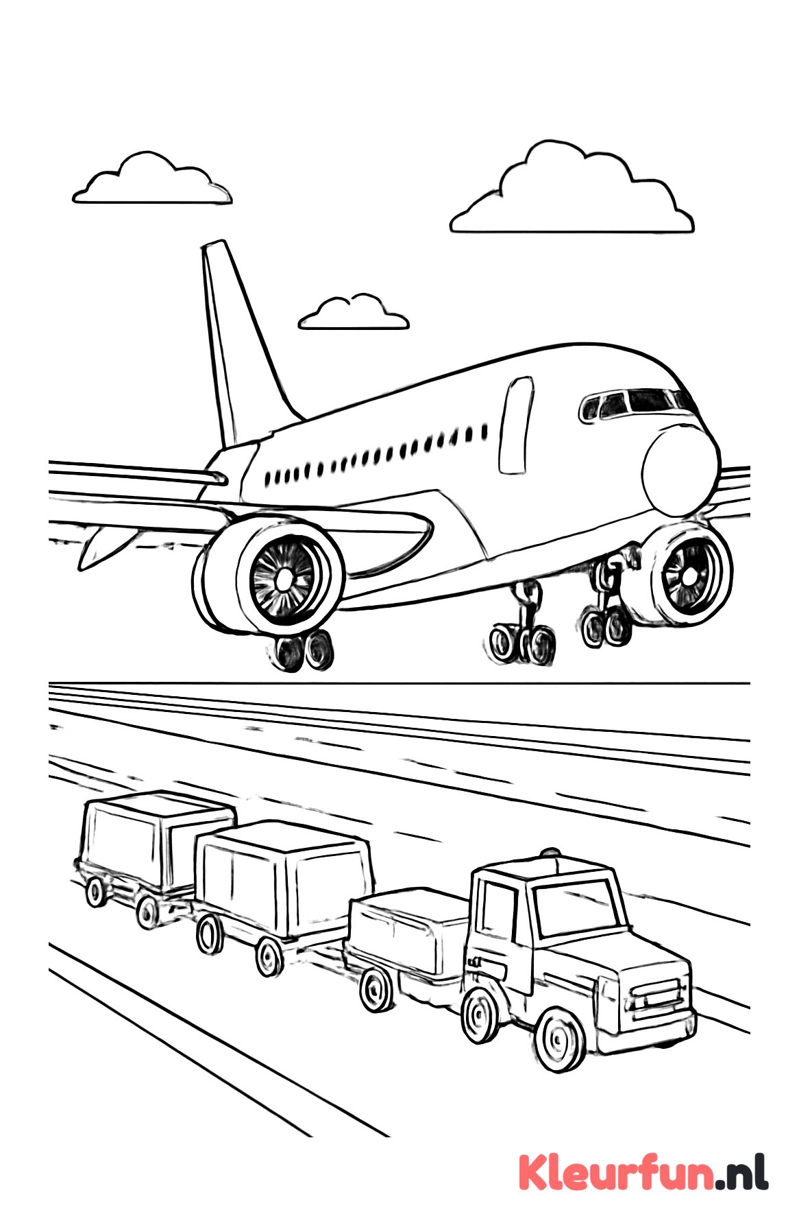 Passagiersvliegtuig dat landt