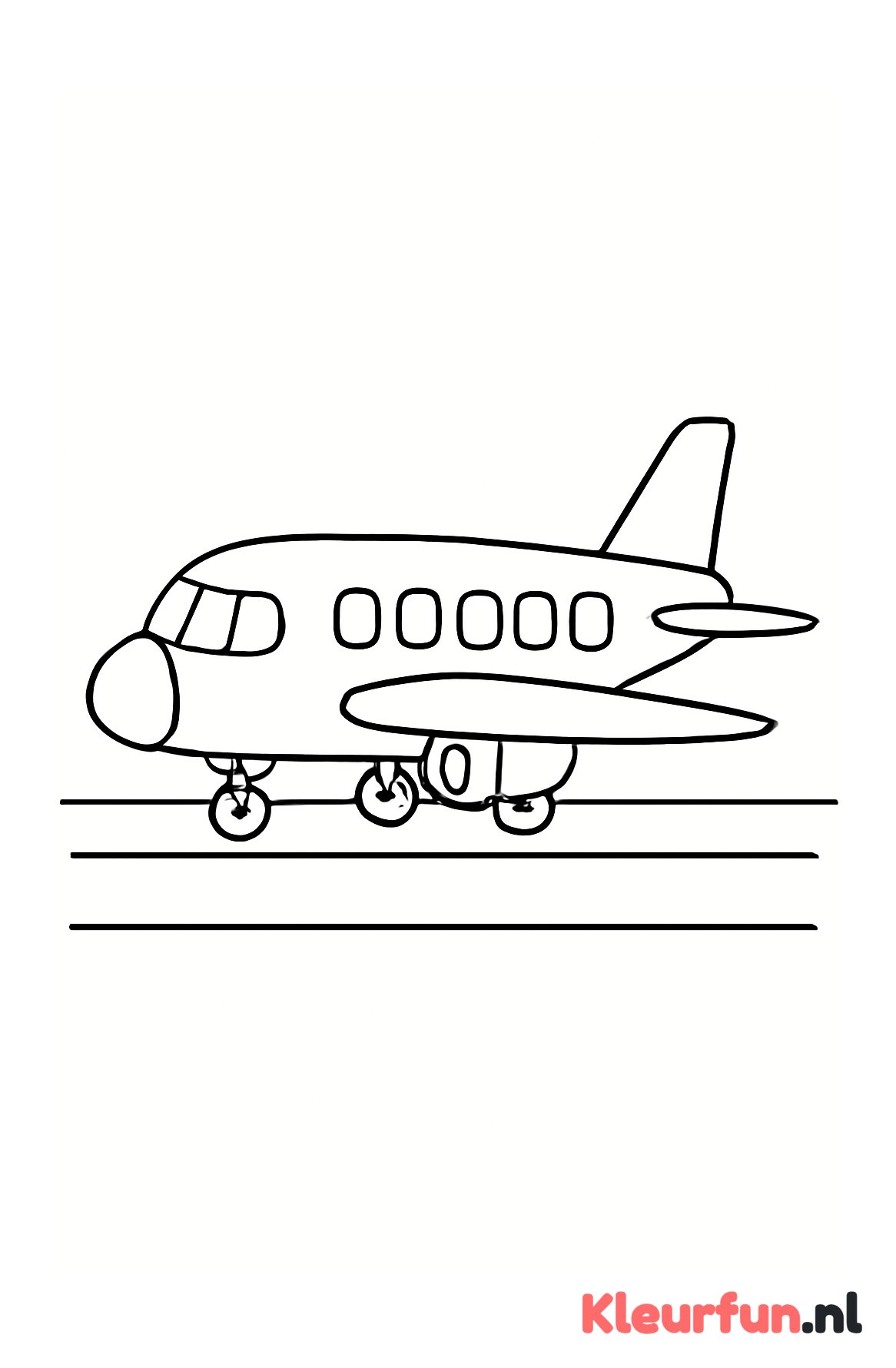 Passagiersvliegtuig op landingsbaan