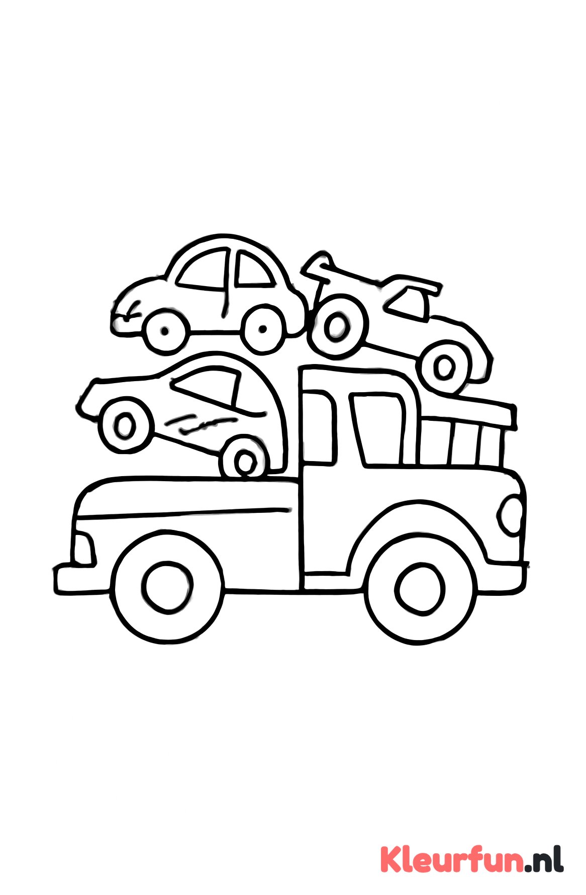Pick-up truck met speelgoed