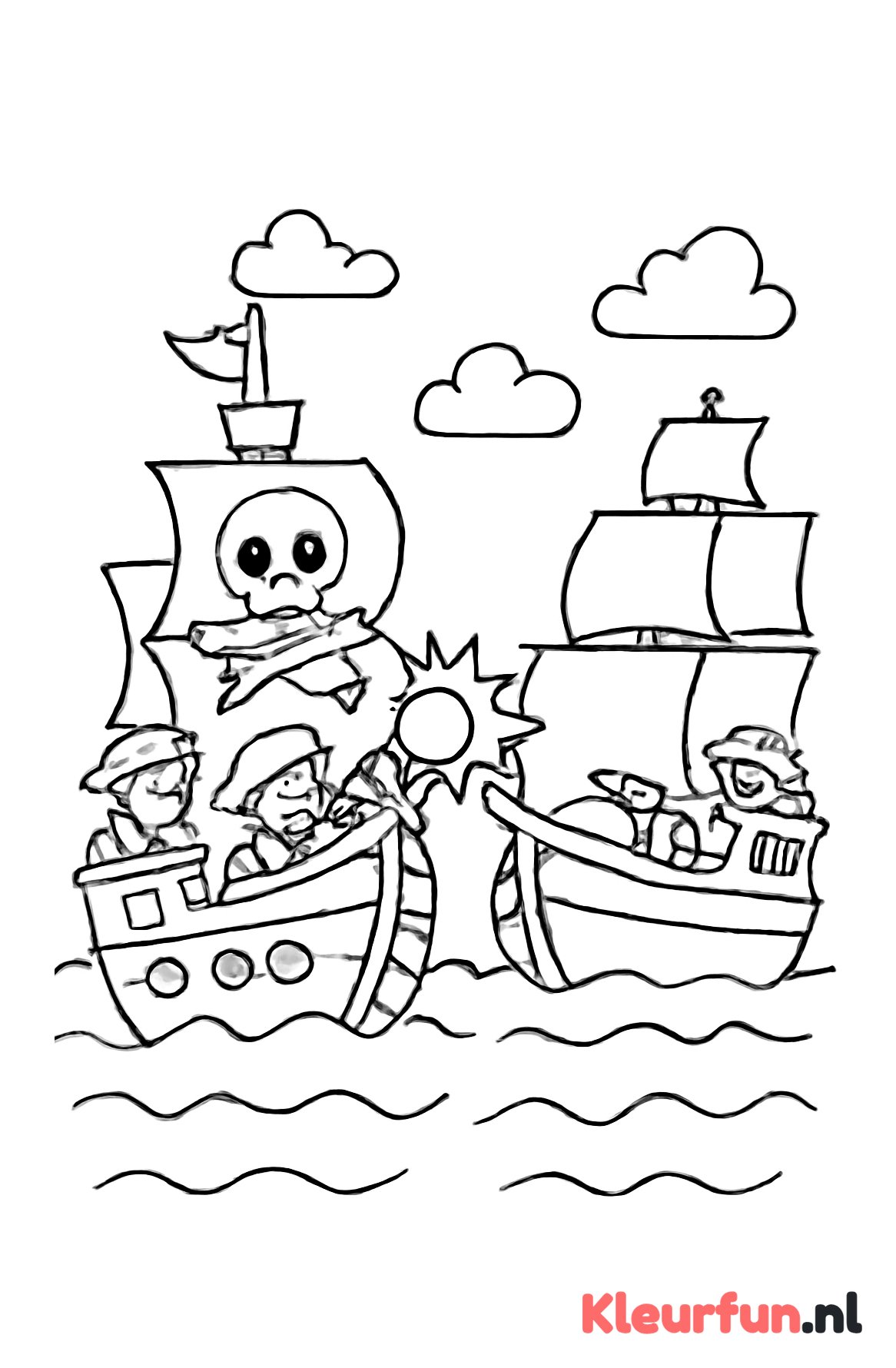 Piratenschip Gevecht met Brede Lijnen