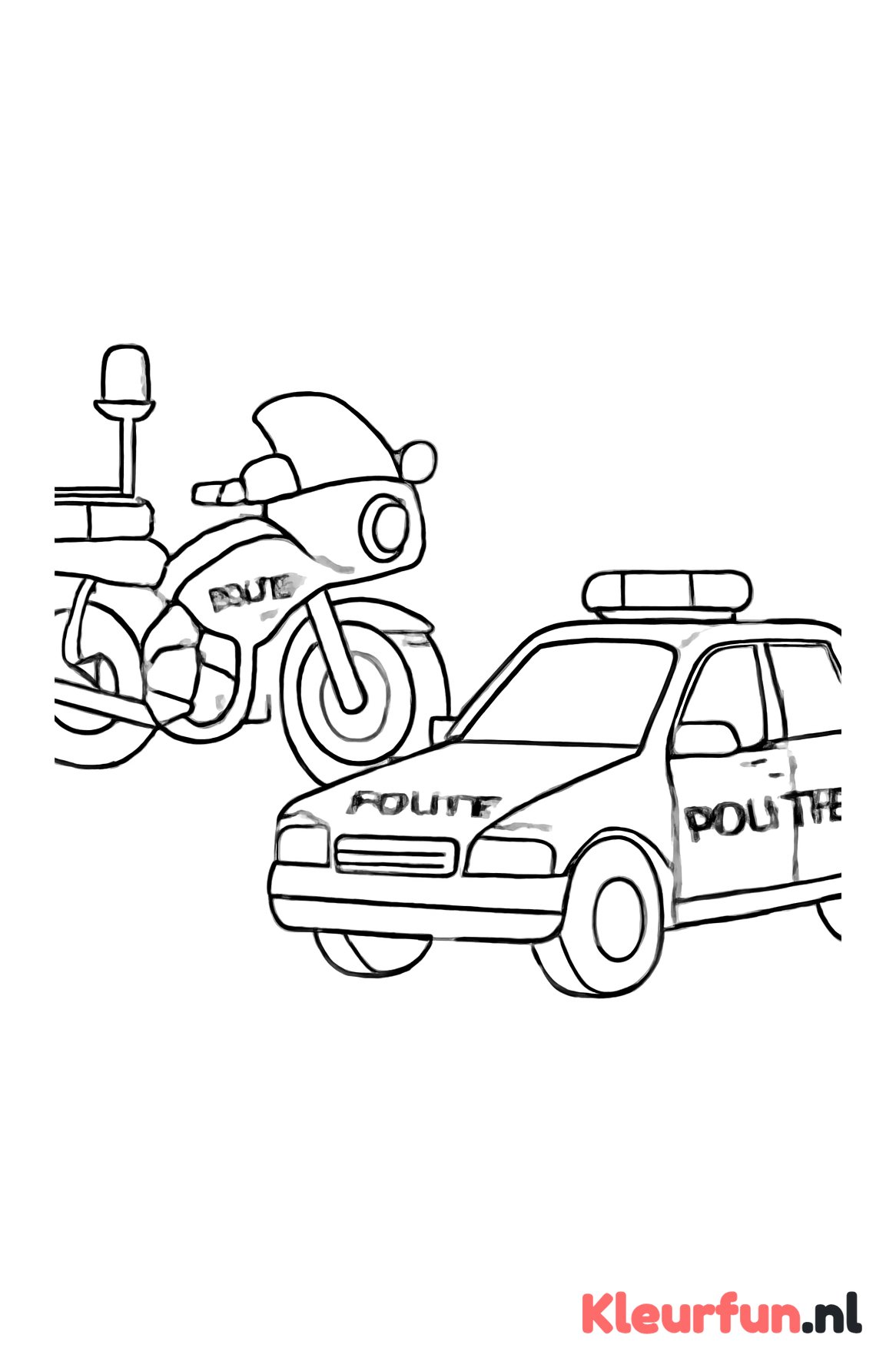 Politie motor en auto