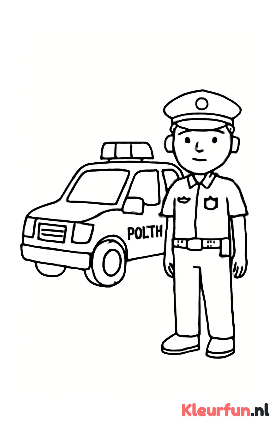 Politieauto met politieagent