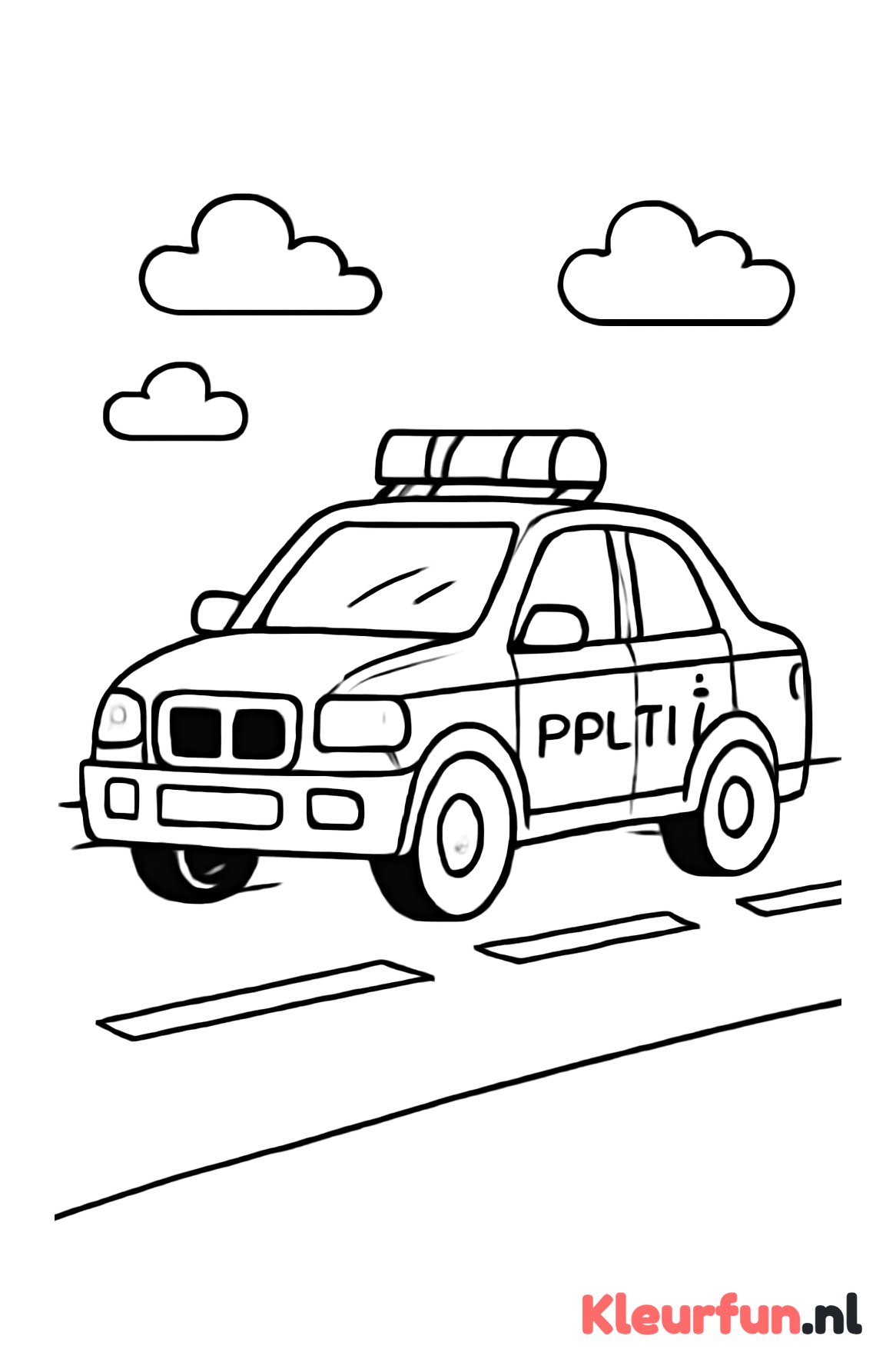Politieauto op de weg