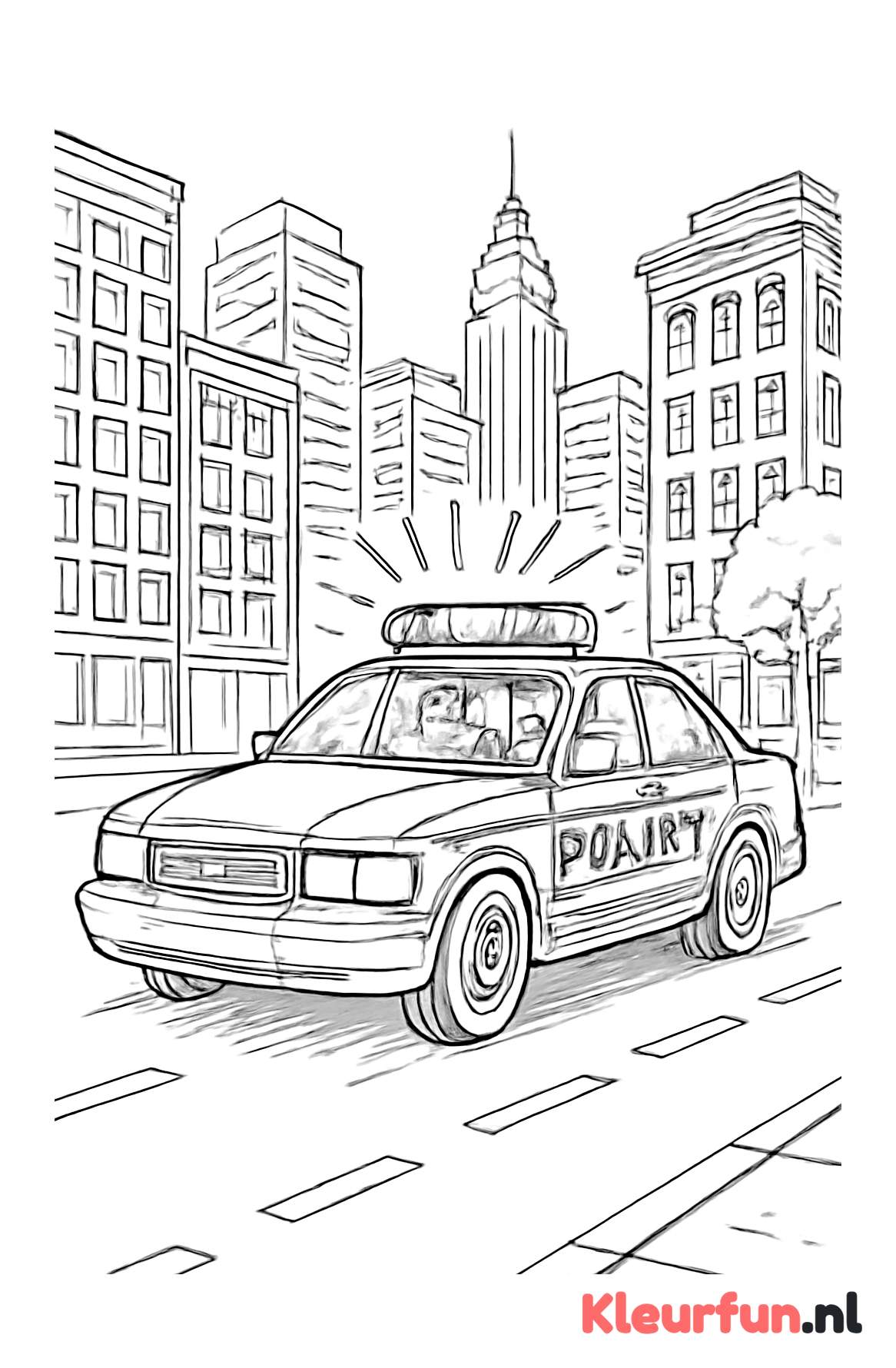 Politieauto in actie in de stad